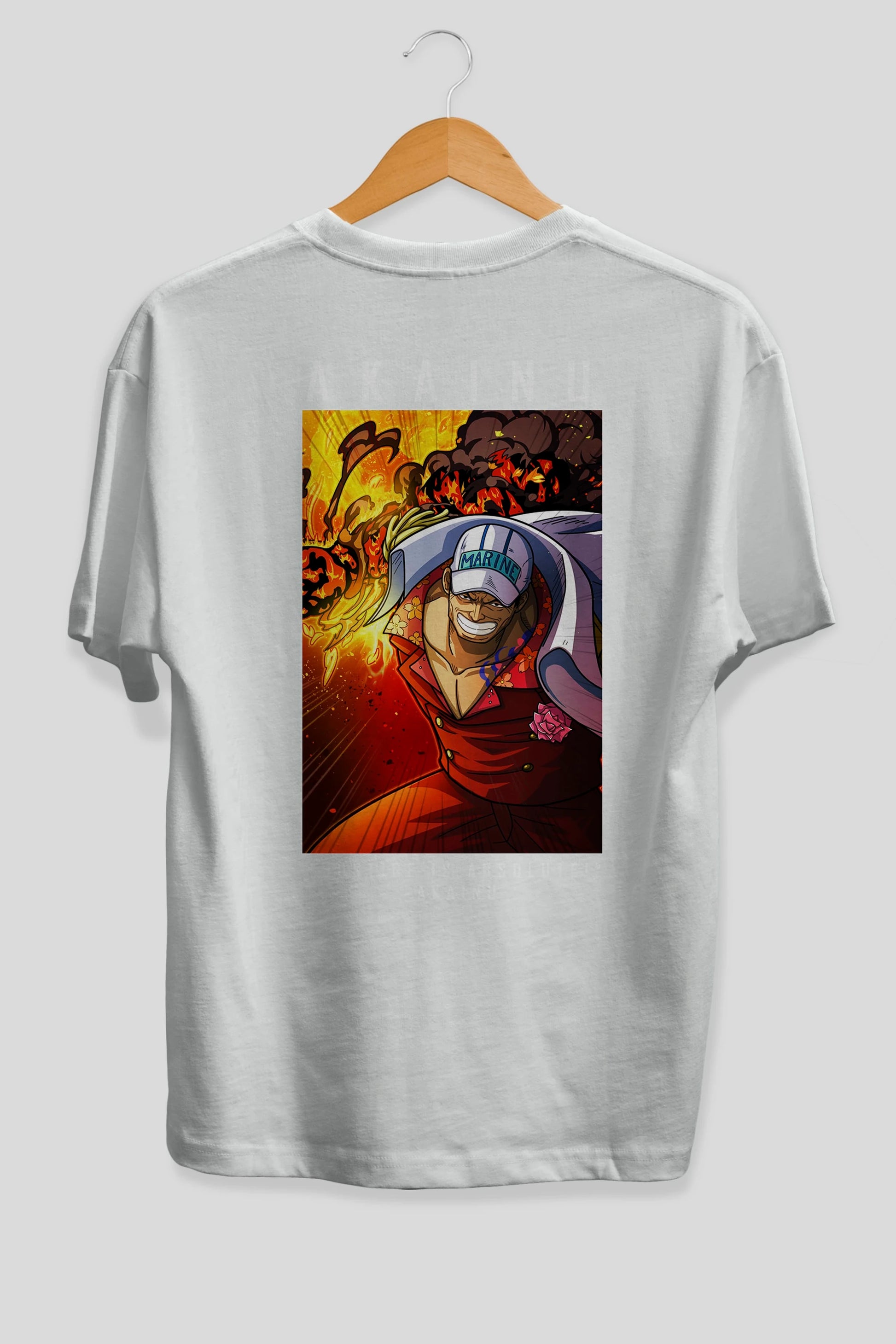 Sakazuki Anime Arka Baskılı Oversize t-shirt Erkek Kadın Unisex %100 pamuk tişort