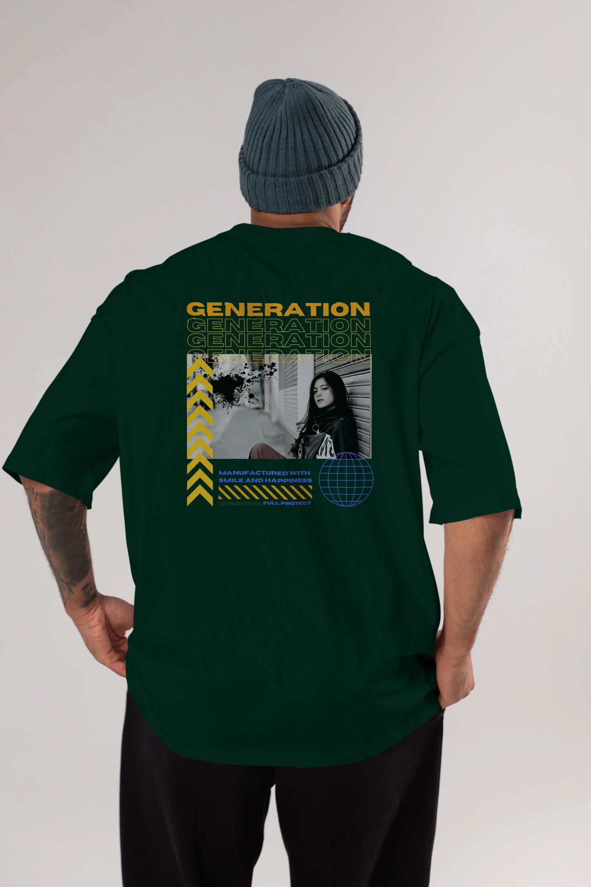 Generation Yazılı Arka Baskılı Oversize t-shirt Erkek Kadın Unisex