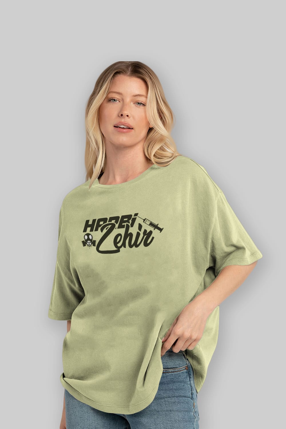 Harbi Zehir Ön Baskılı Oversize t-shirt %100 pamuk Erkek Kadın Unisex