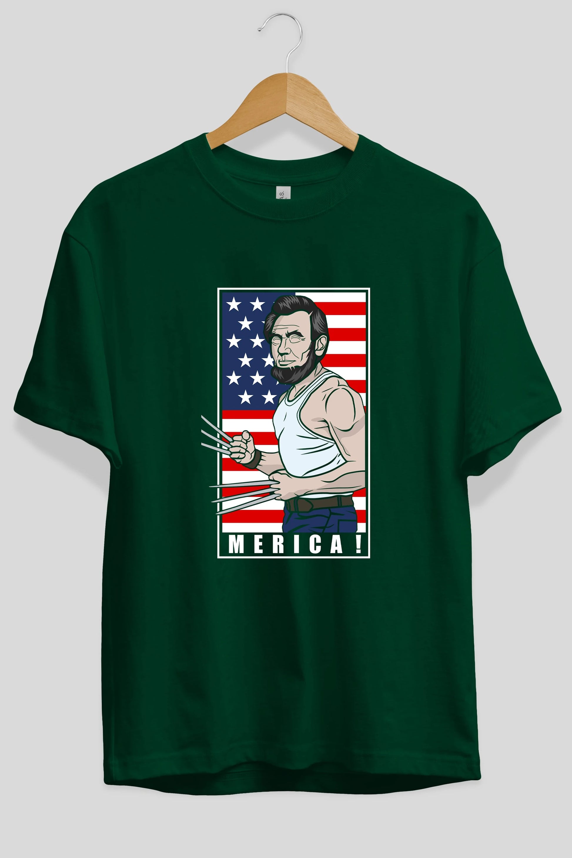 Wolverlincoln Ön Baskılı Oversize t-shirt Erkek Kadın Unisex %100 Pamuk tişort