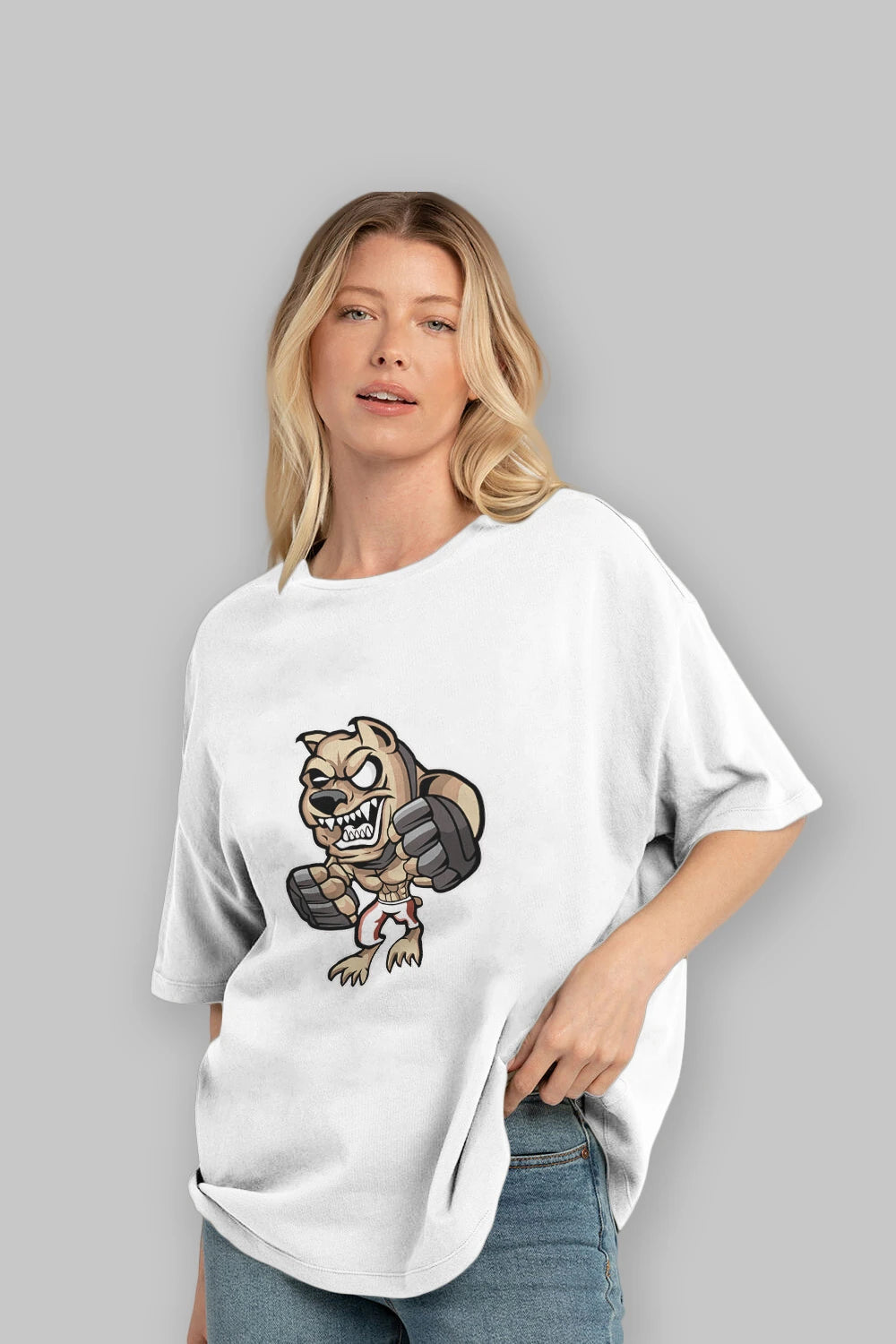MMA Dog Ön Baskılı Oversize t-shirt Erkek Kadın Unisex %100 Pamuk tişort