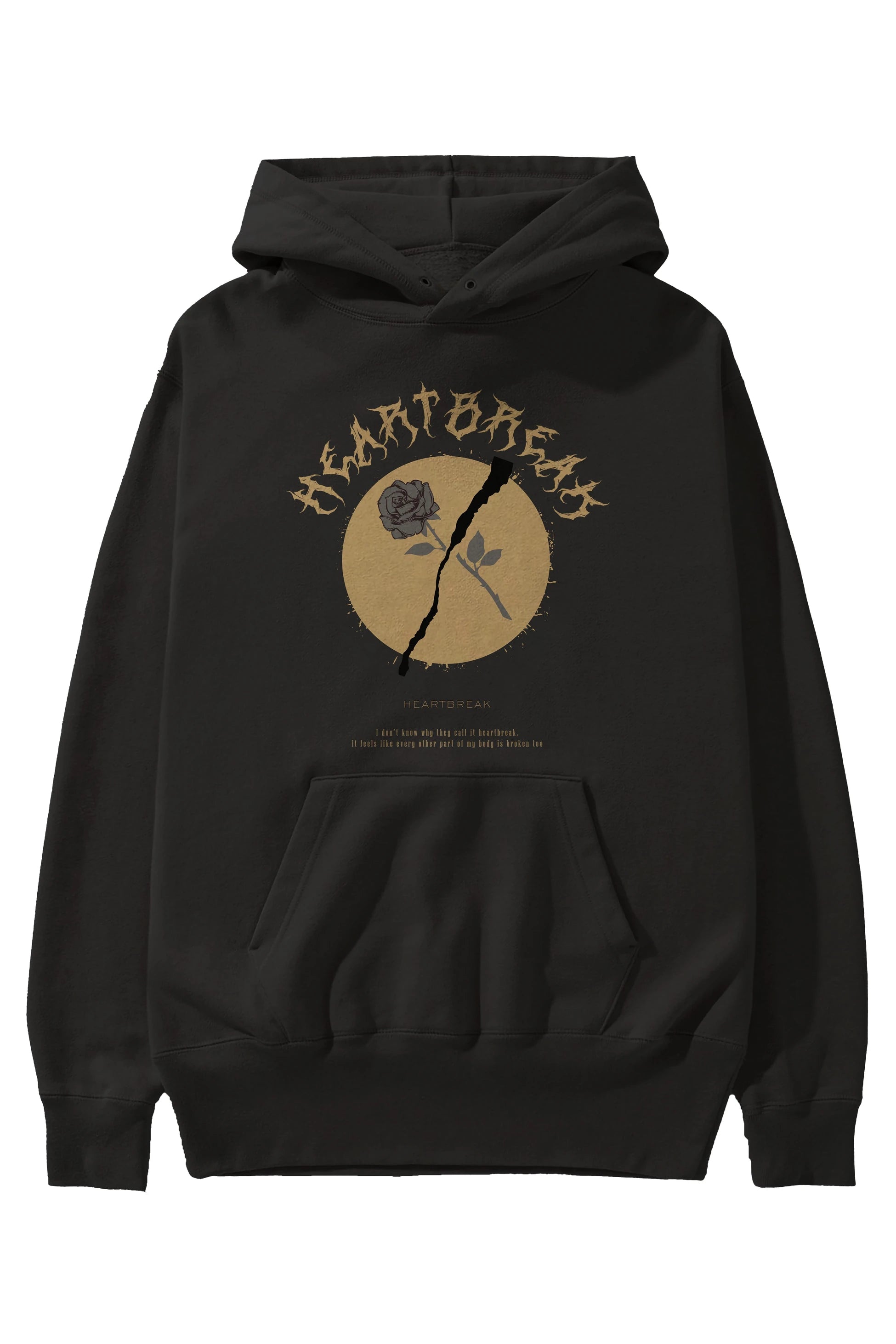 Heartbreak Ön Baskılı Hoodie Oversize Kapüşonlu Sweatshirt Erkek Kadın Unisex