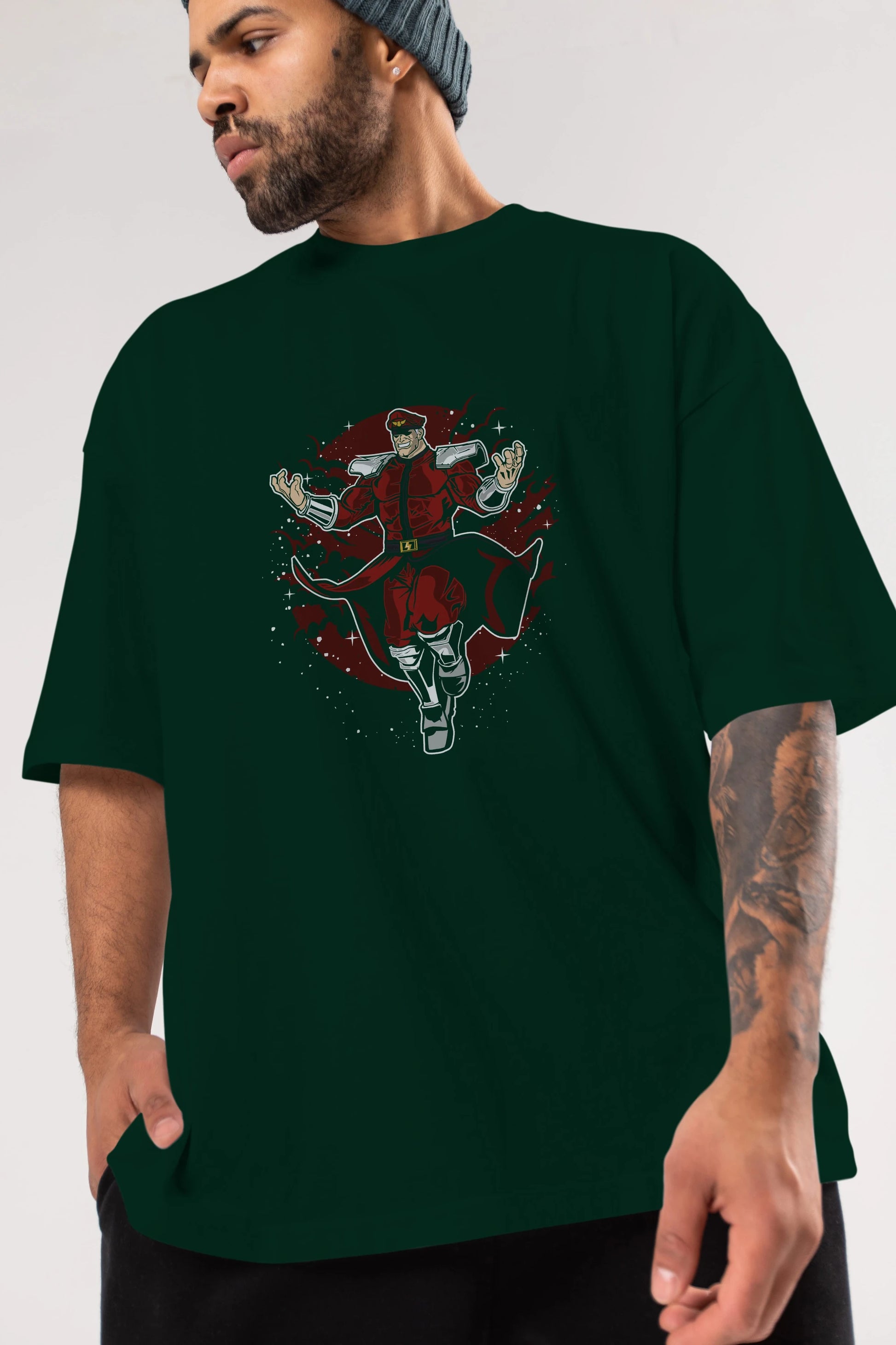 M BISON Ön Baskılı Oversize t-shirt Erkek Kadın Unisex %100 Pamuk tişort
