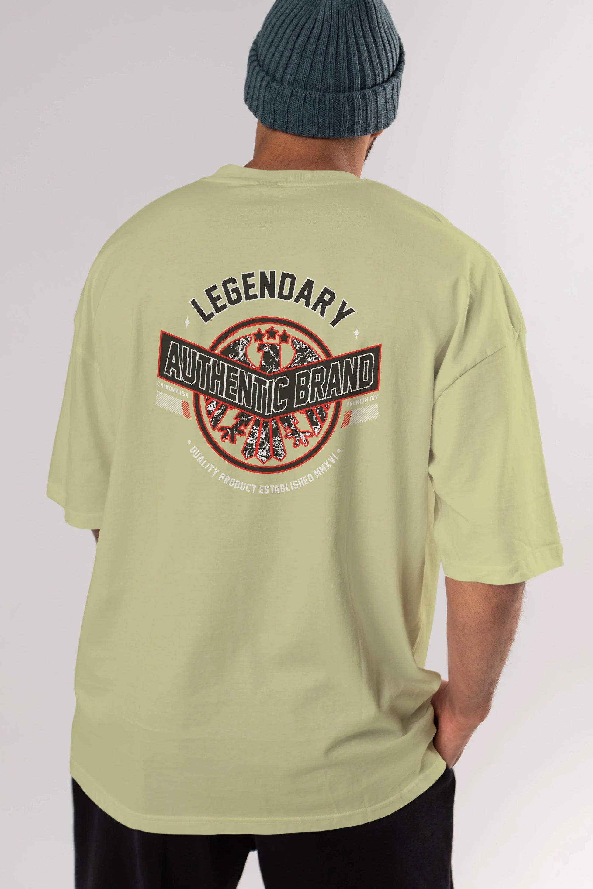 Legendary Brand Arka Baskılı Oversize t-shirt Erkek Kadın Unisex