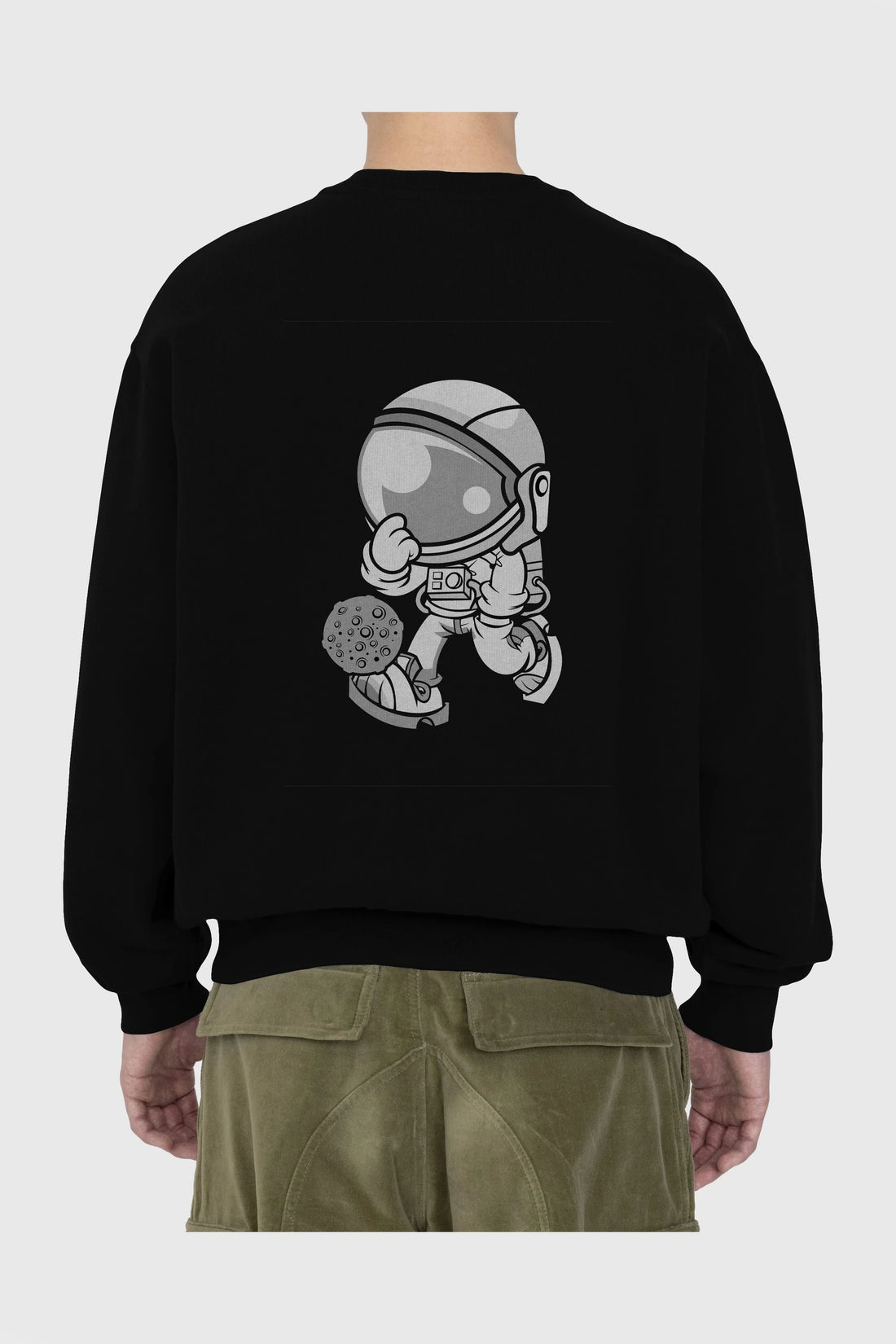 Street Astronaut Arka Baskılı Oversize Sweatshirt Erkek Kadın Unisex