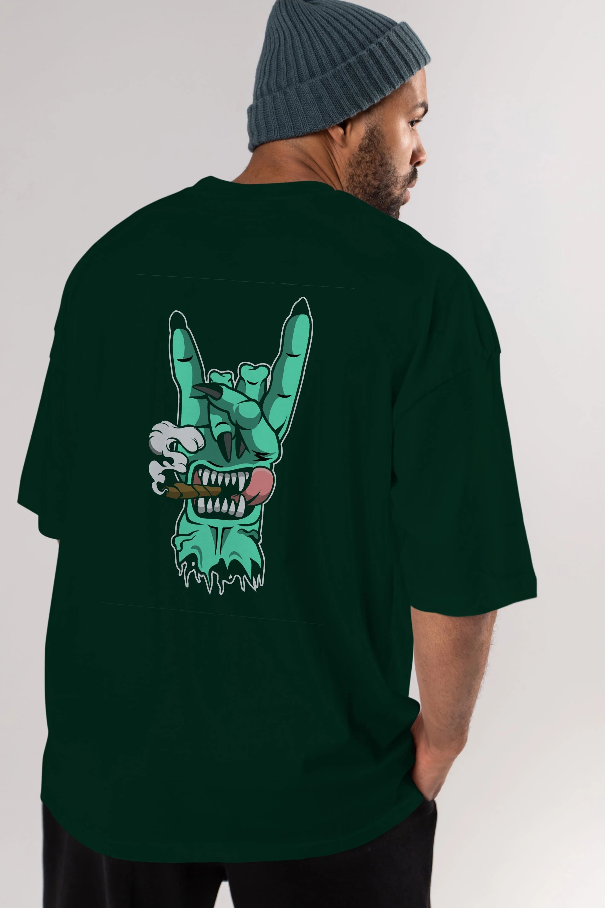 Metal Sign Arka Baskılı Oversize t-shirt Erkek Kadın Unisex %100 Pamuk tişort
