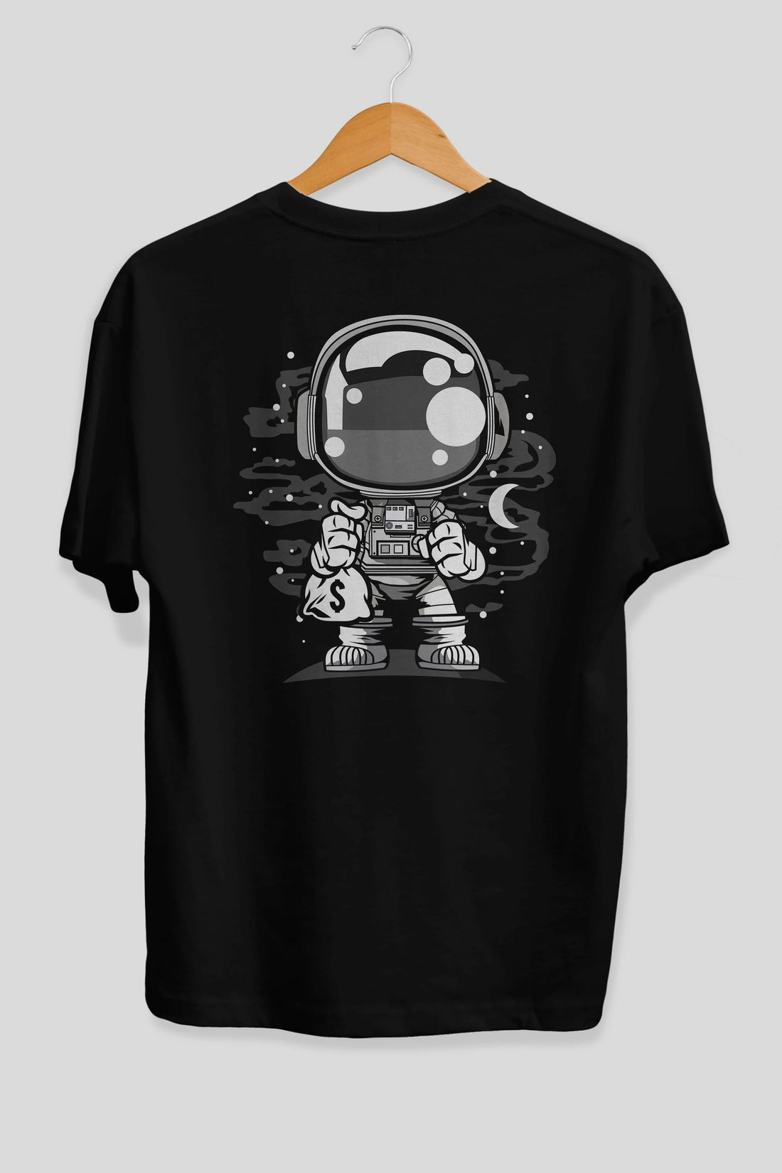 Astronaut Chibi Arka Baskılı Oversize t-shirt Erkek Kadın Unisex