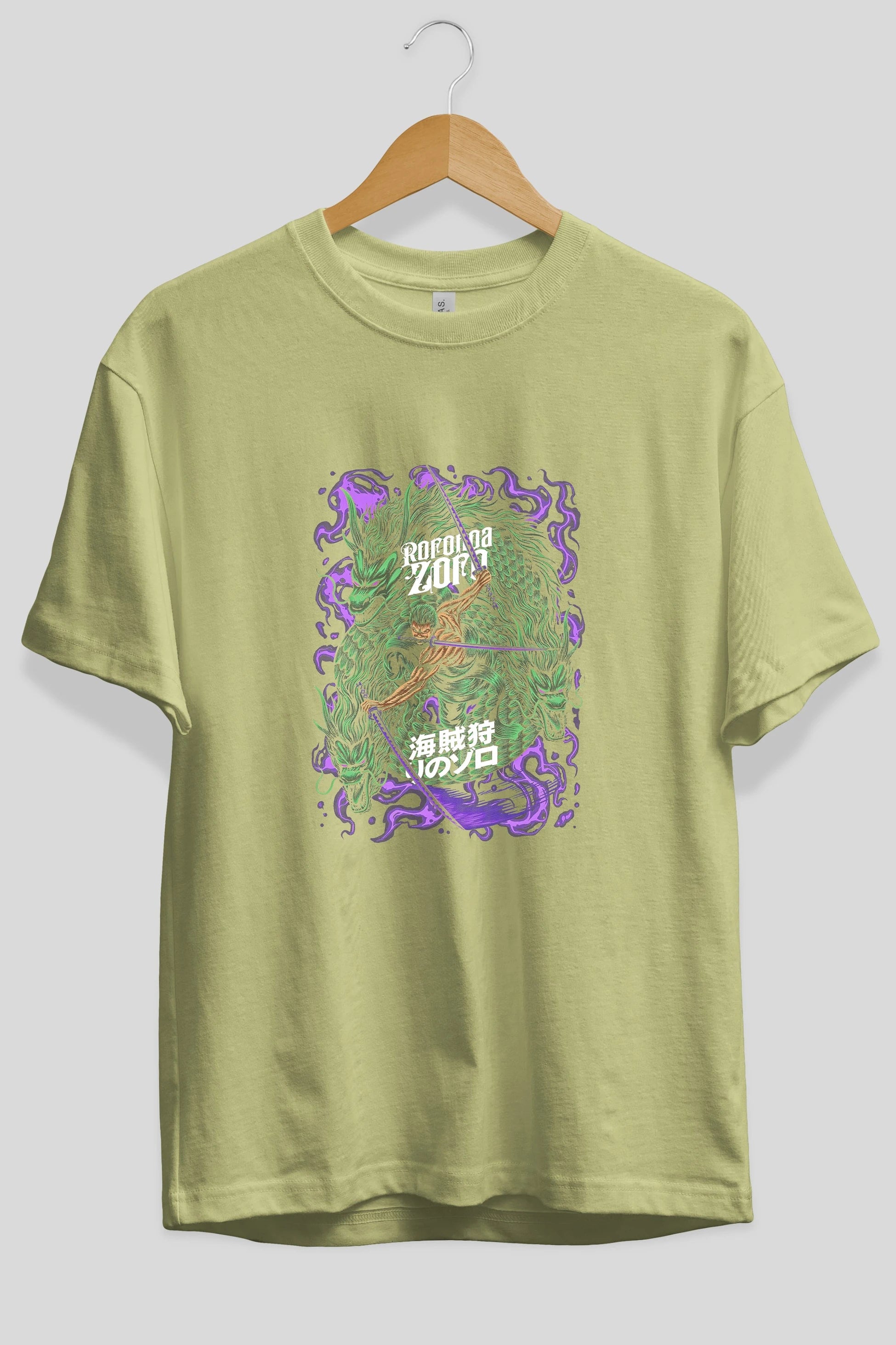 RORONOA ZORO 5 Anime Ön Baskılı Oversize t-shirt %100 pamuk Erkek Kadın Unisex