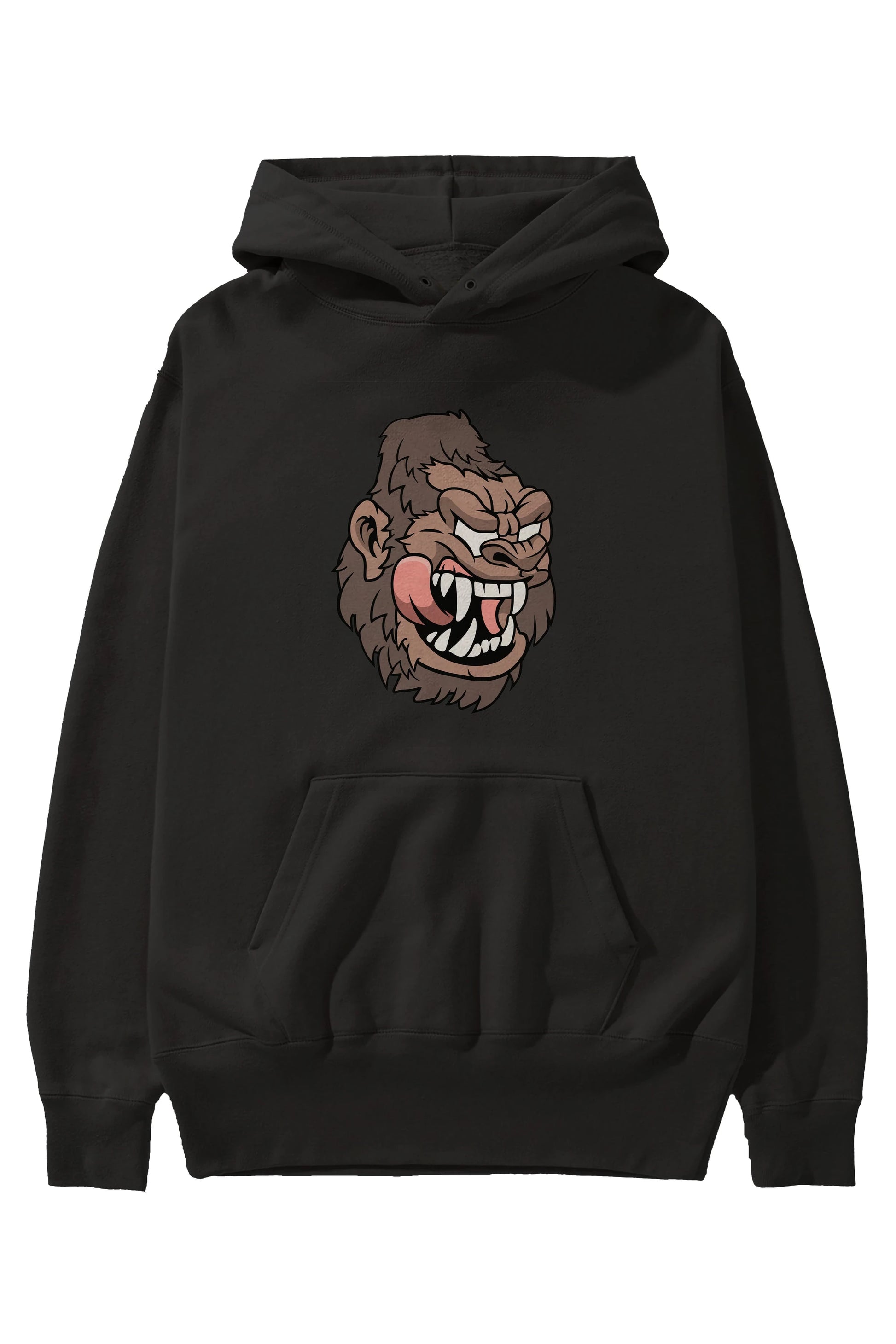 Big Gorilla Ön Baskılı Hoodie Oversize Kapüşonlu Sweatshirt Erkek Kadın Unisex