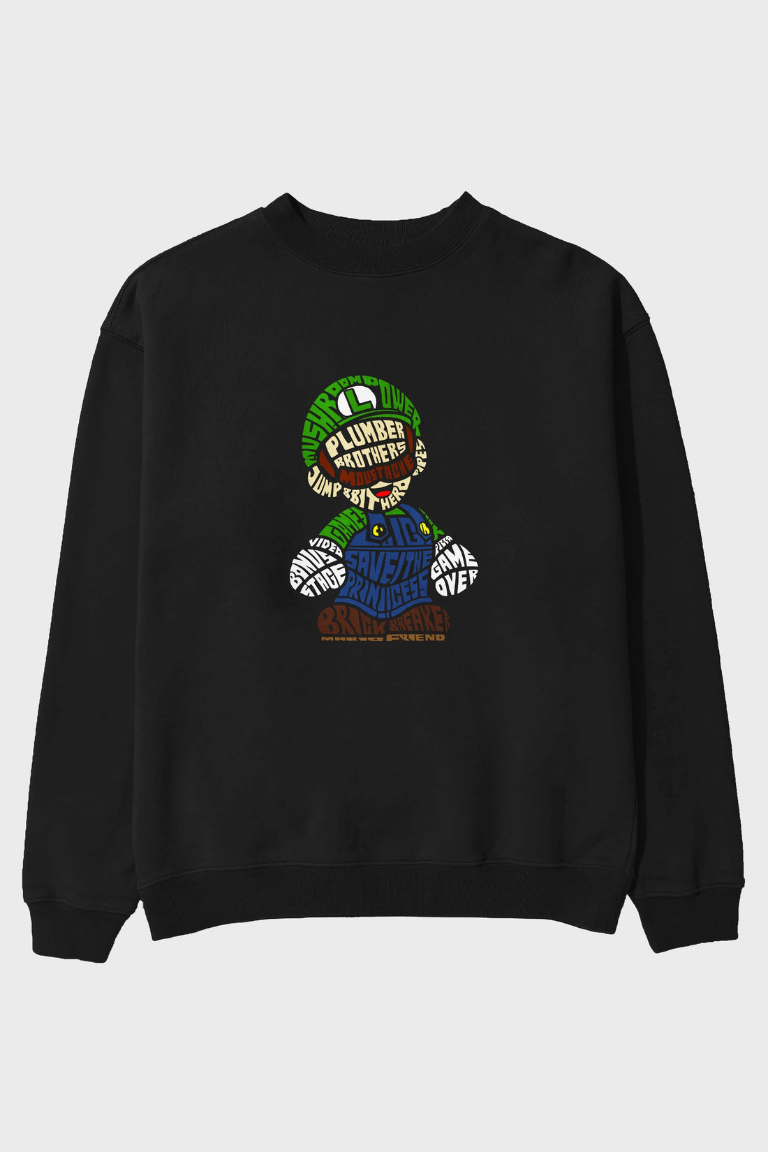 Plumber Brothers Ön Baskılı Oversize Sweatshirt Erkek Kadın Unisex
