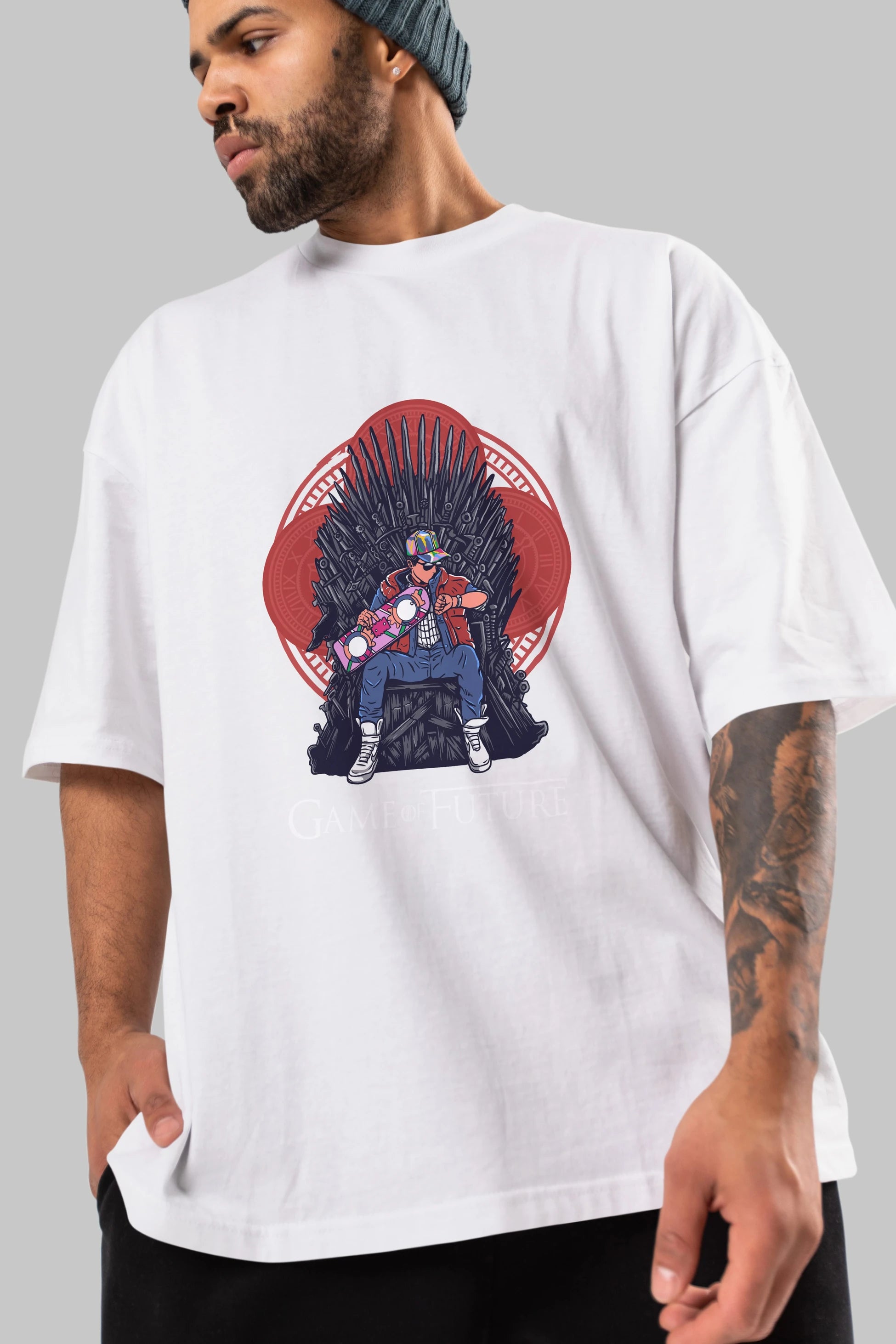 Game Of Future Ön Baskılı Oversize t-shirt Erkek Kadın Unisex %100 Pamuk tişort