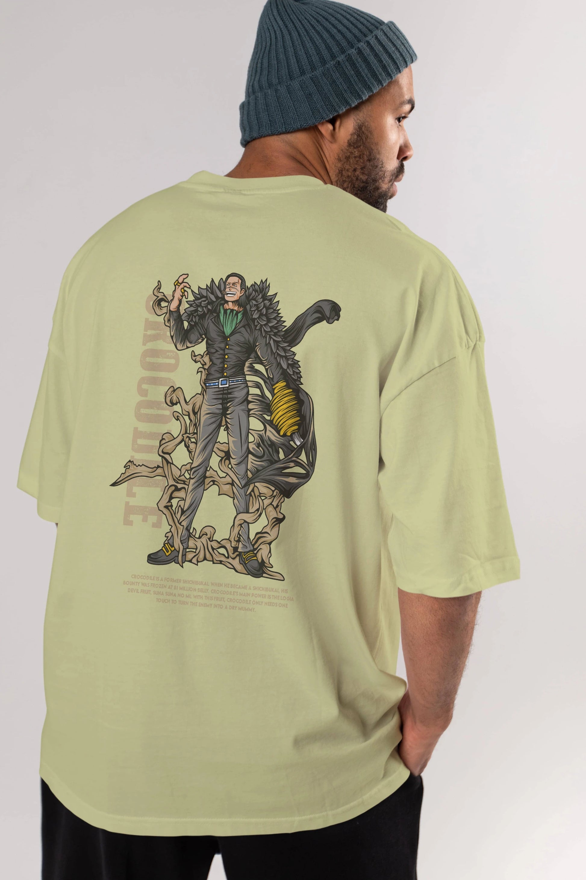 Crocodile Anime Arka Baskılı Oversize t-shirt Erkek Kadın Unisex