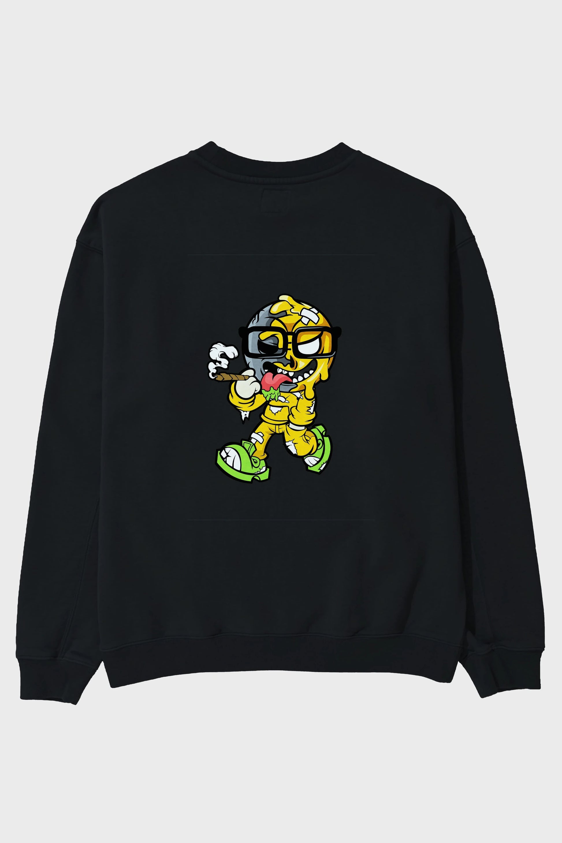 Eyeball Smoker Arka Baskılı Oversize Sweatshirt Erkek Kadın Unisex