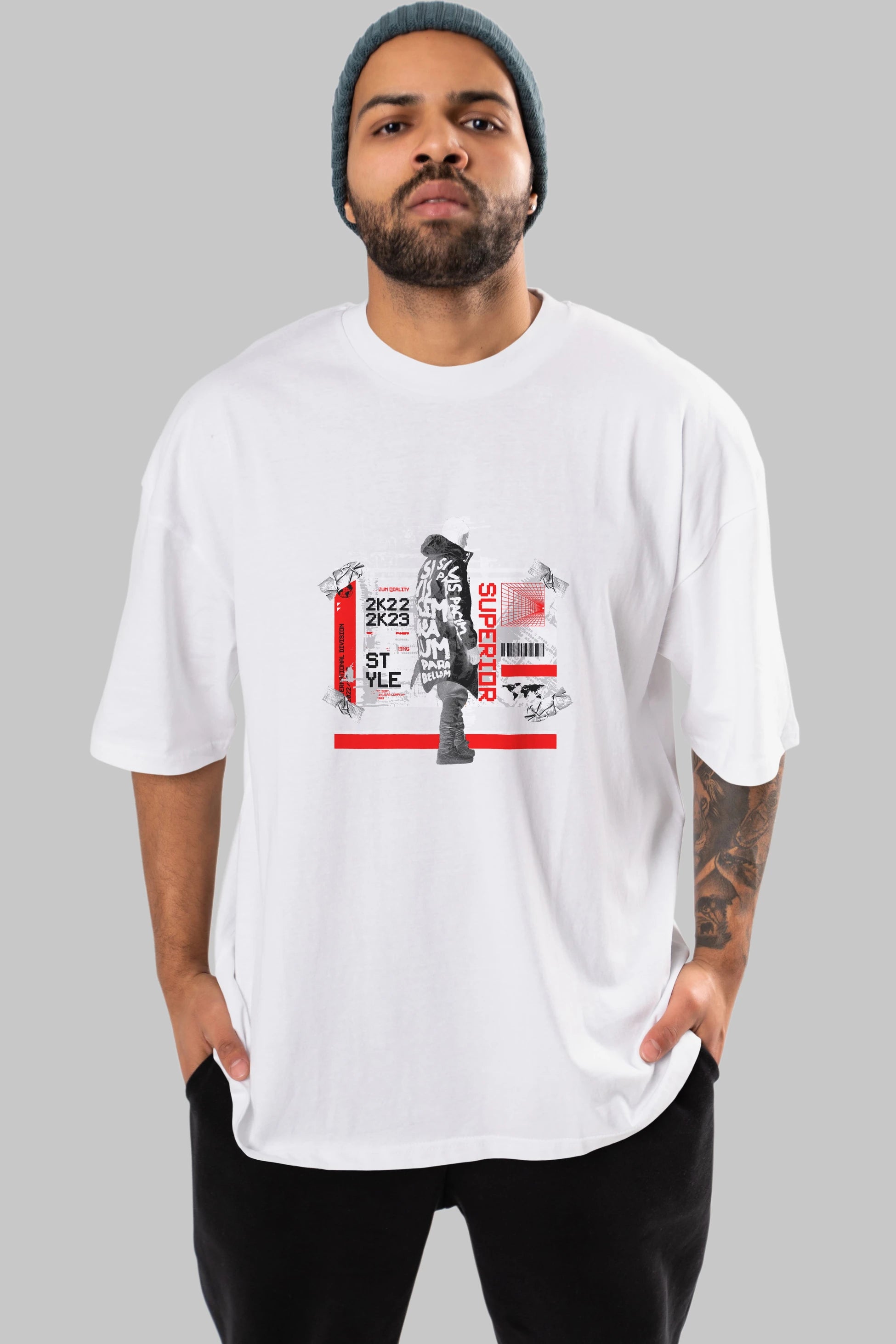 Superior Ön Baskılı Oversize t-shirt Erkek Kadın Unisex