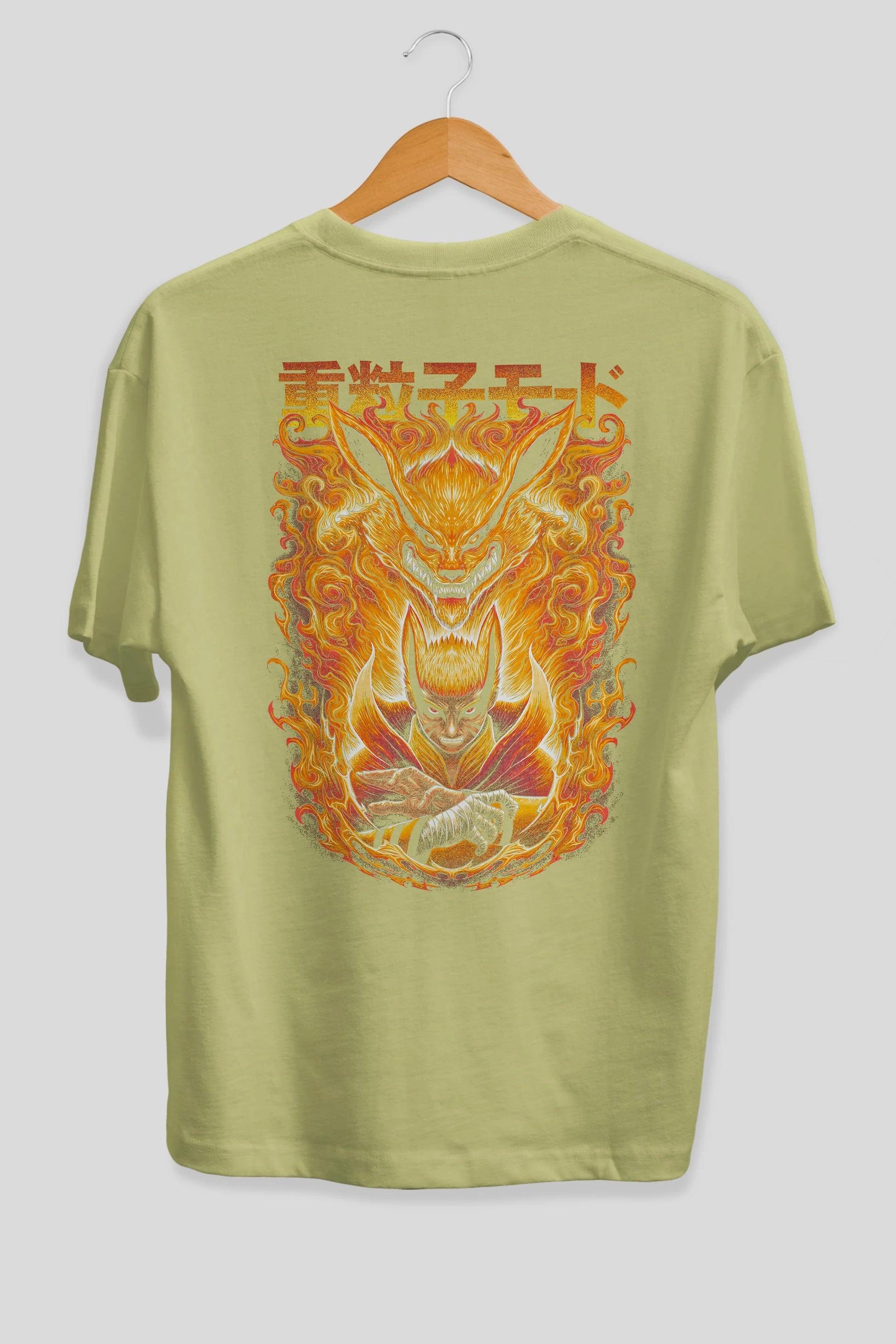 NARUTO KYUUBI 1 Anime Arka Baskılı Oversize t-shirt Erkek Kadın Unisex