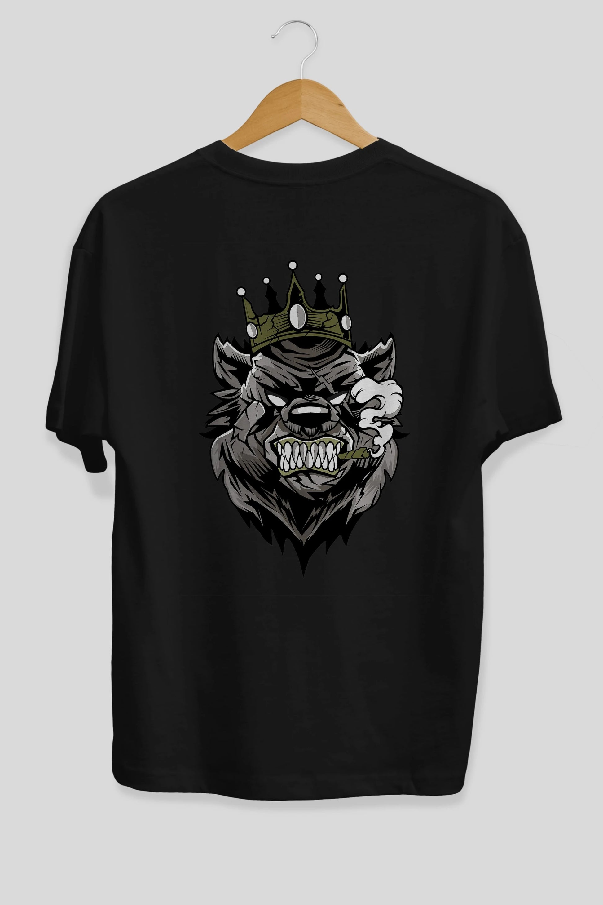 Bear King Arka Baskılı Oversize t-shirt Erkek Kadın Unisex %100 Pamuk tişort