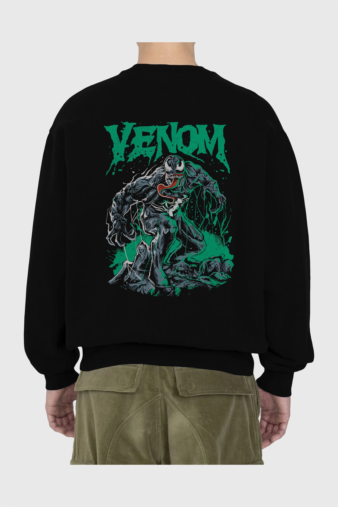 Venom (3) Arka Baskılı Oversize Sweatshirt Erkek Kadın Unisex