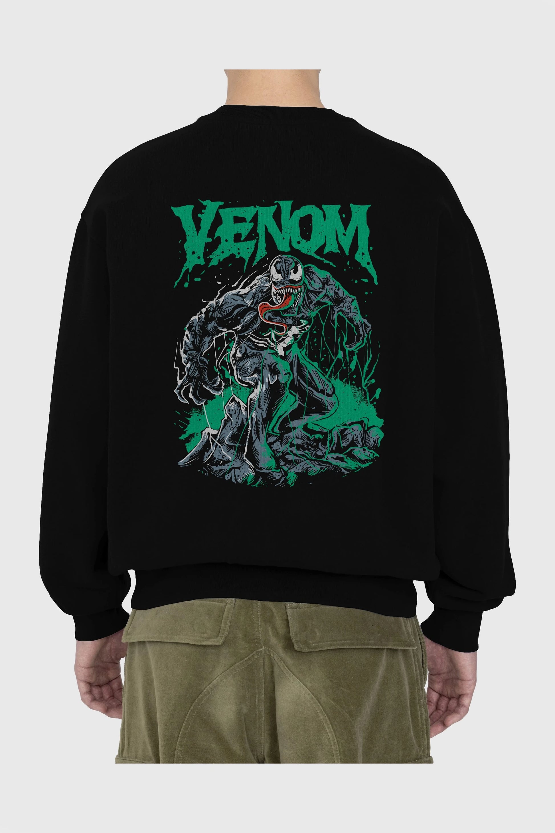 Venom (3) Arka Baskılı Oversize Sweatshirt Erkek Kadın Unisex