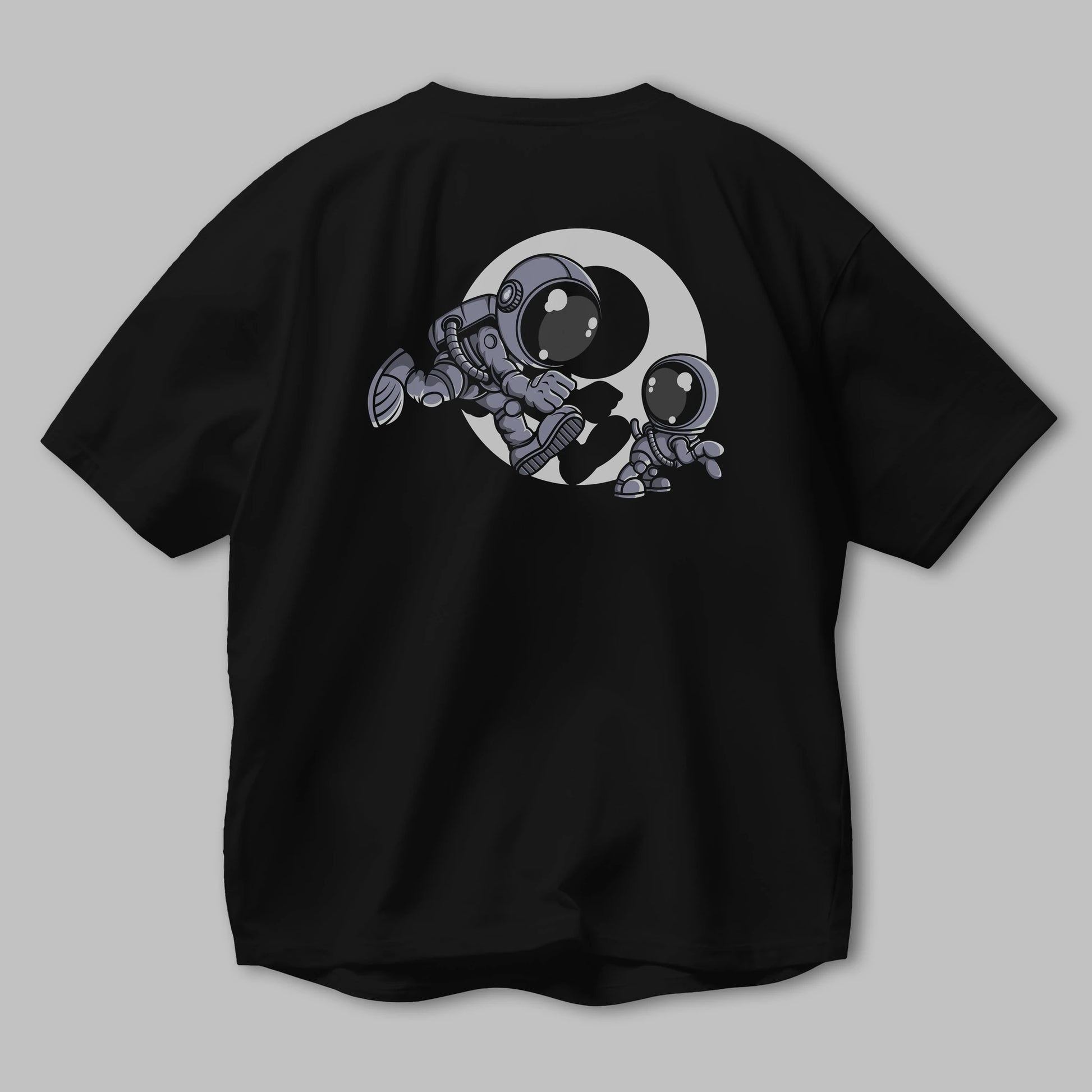 Astronaut And Little Dog Arka Baskılı Oversize t-shirt Erkek Kadın Unisex