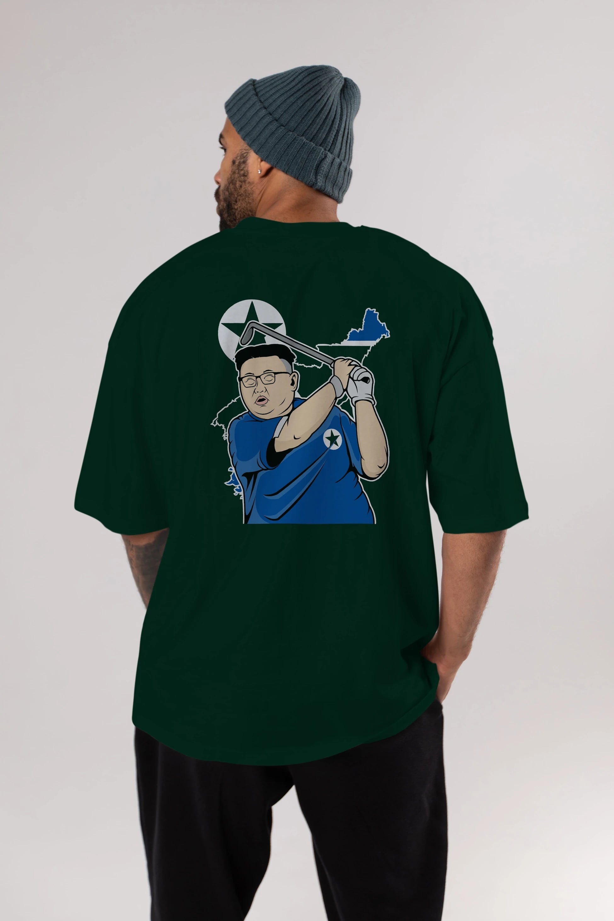 Kim Golf Arka Baskılı Oversize t-shirt Erkek Kadın Unisex %100 Pamuk tişort