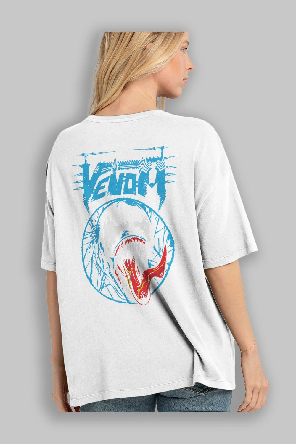 Venom (23) Arka Baskılı Oversize t-shirt Erkek Kadın Unisex %100 Pamuk Bisiklet Yaka tişort