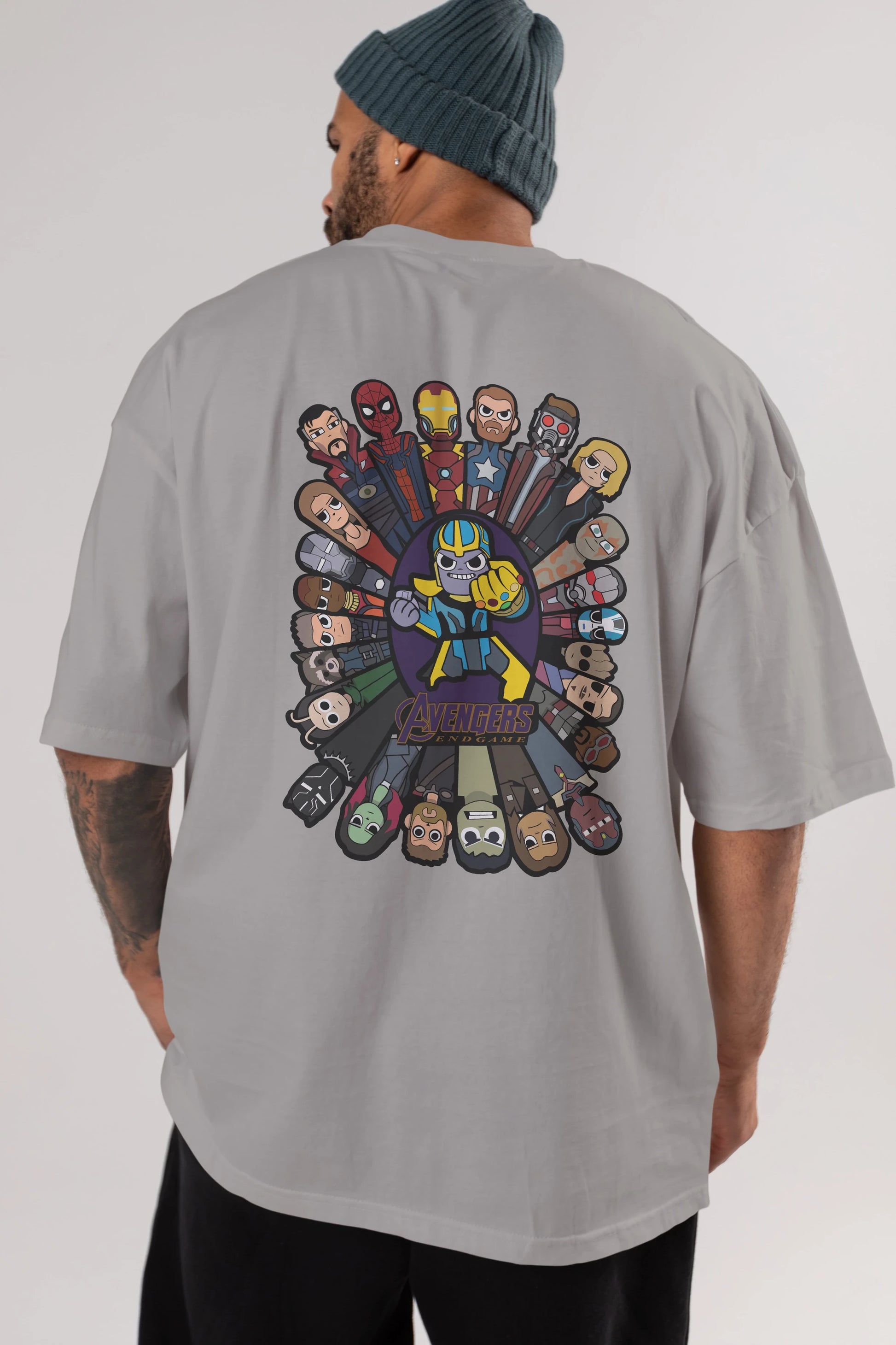 The Avengers (2) Arka Baskılı Oversize t-shirt Erkek Kadın Unisex %100 Pamuk Bisiklet Yaka tişort