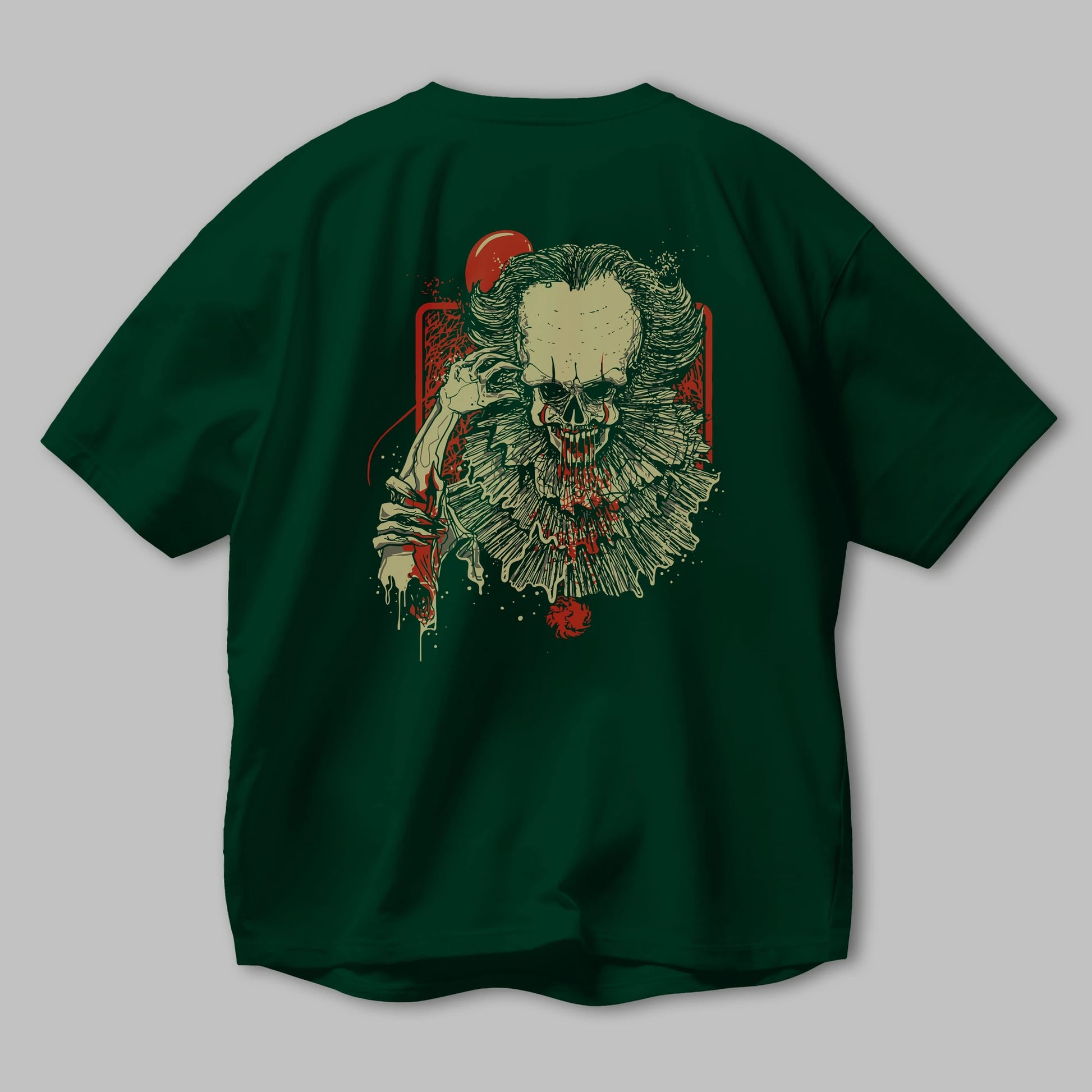 it (2) Arka Baskılı Oversize t-shirt Erkek Kadın Unisex %100 Pamuk Bisiklet Yaka tişort