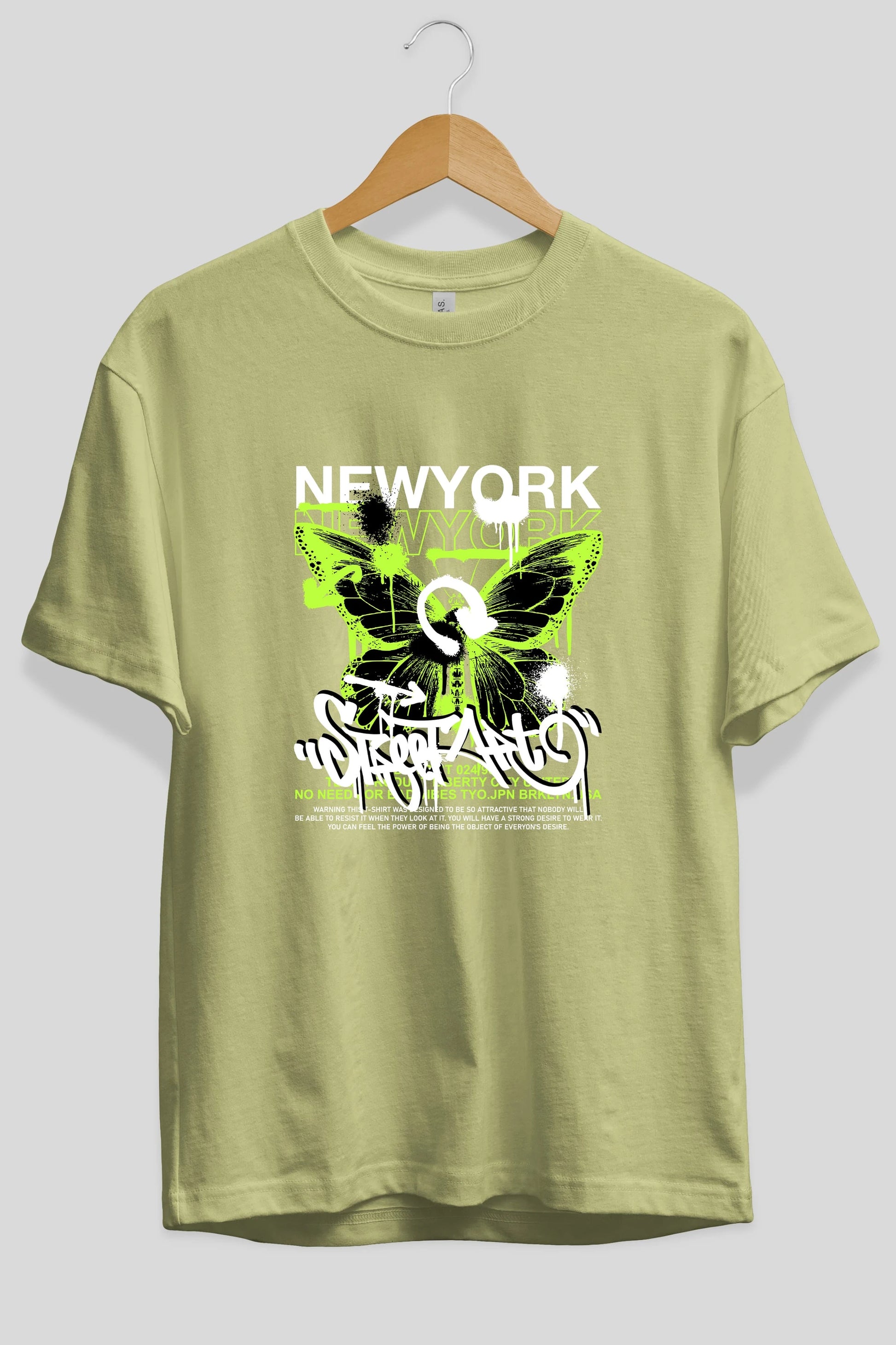 New York Street Style Ön Baskılı Oversize t-shirt Erkek Kadın Unisex