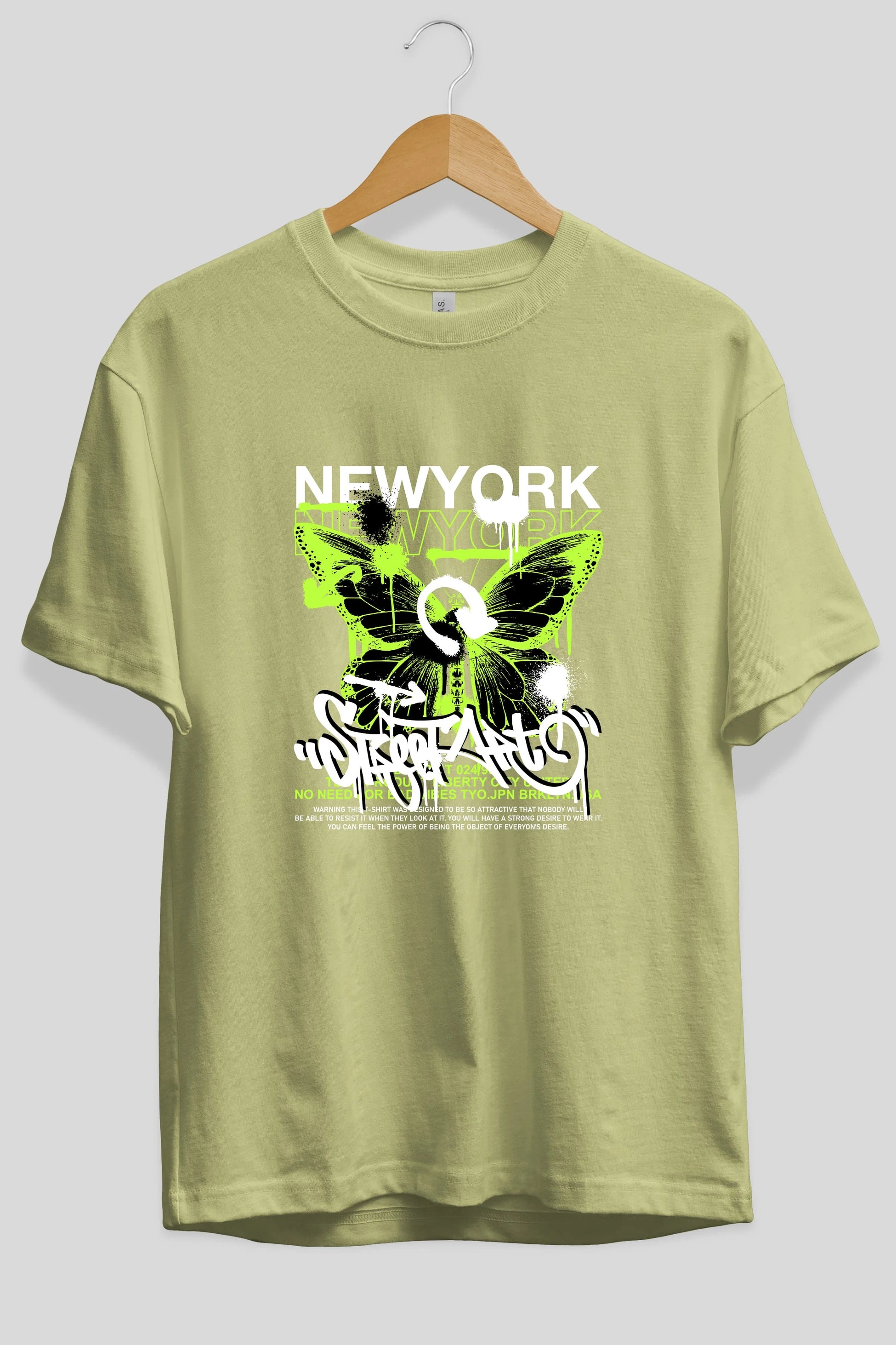 New York Street Style Ön Baskılı Oversize t-shirt Erkek Kadın Unisex