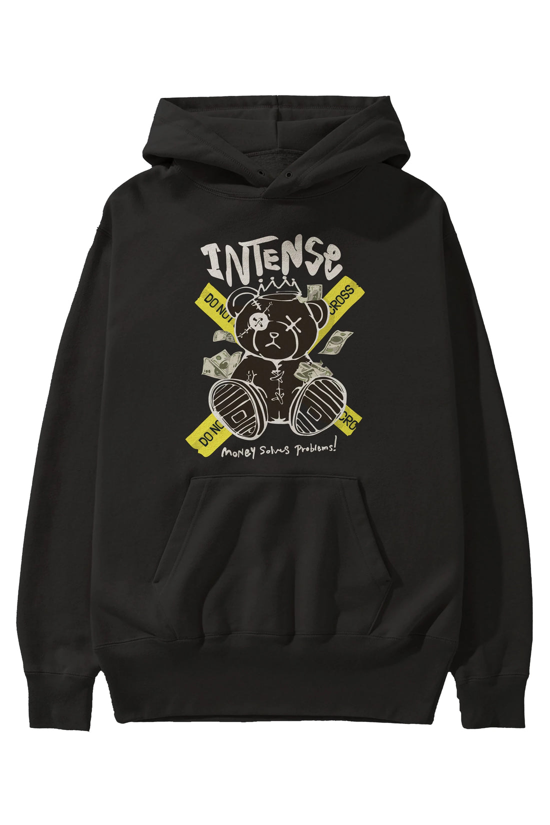 Teddy Bear intense Ön Baskılı Hoodie Oversize Kapüşonlu Sweatshirt Erkek Kadın Unisex