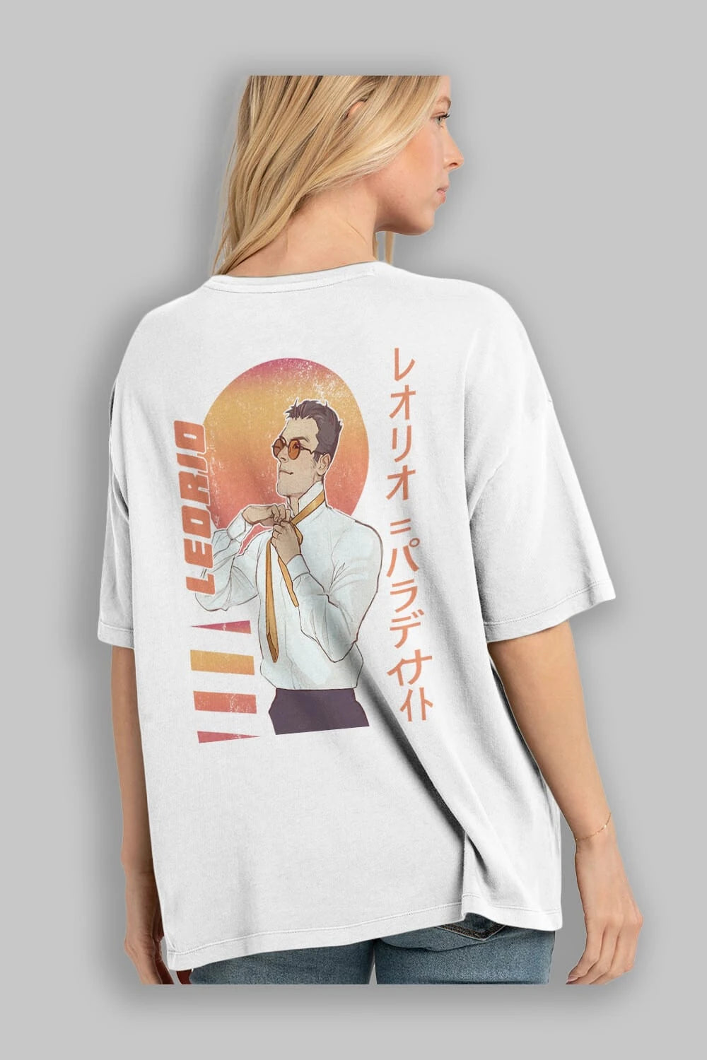 Leorio Paladiknight 5 (2) Anime Arka Baskılı Oversize t-shirt Erkek Kadın Unisex