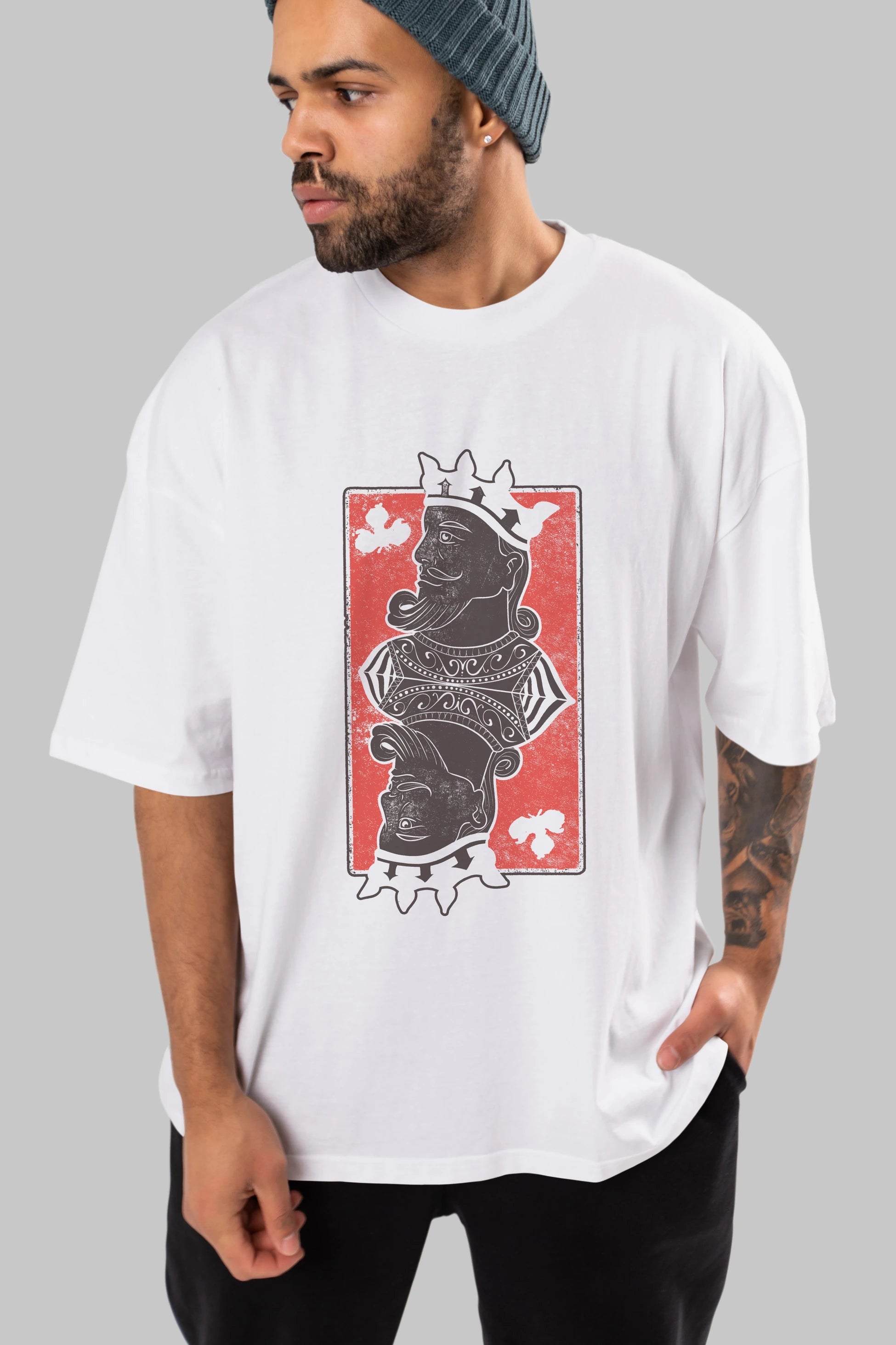 King Streetwear Ön Baskılı Oversize t-shirt Erkek Kadın Unisex