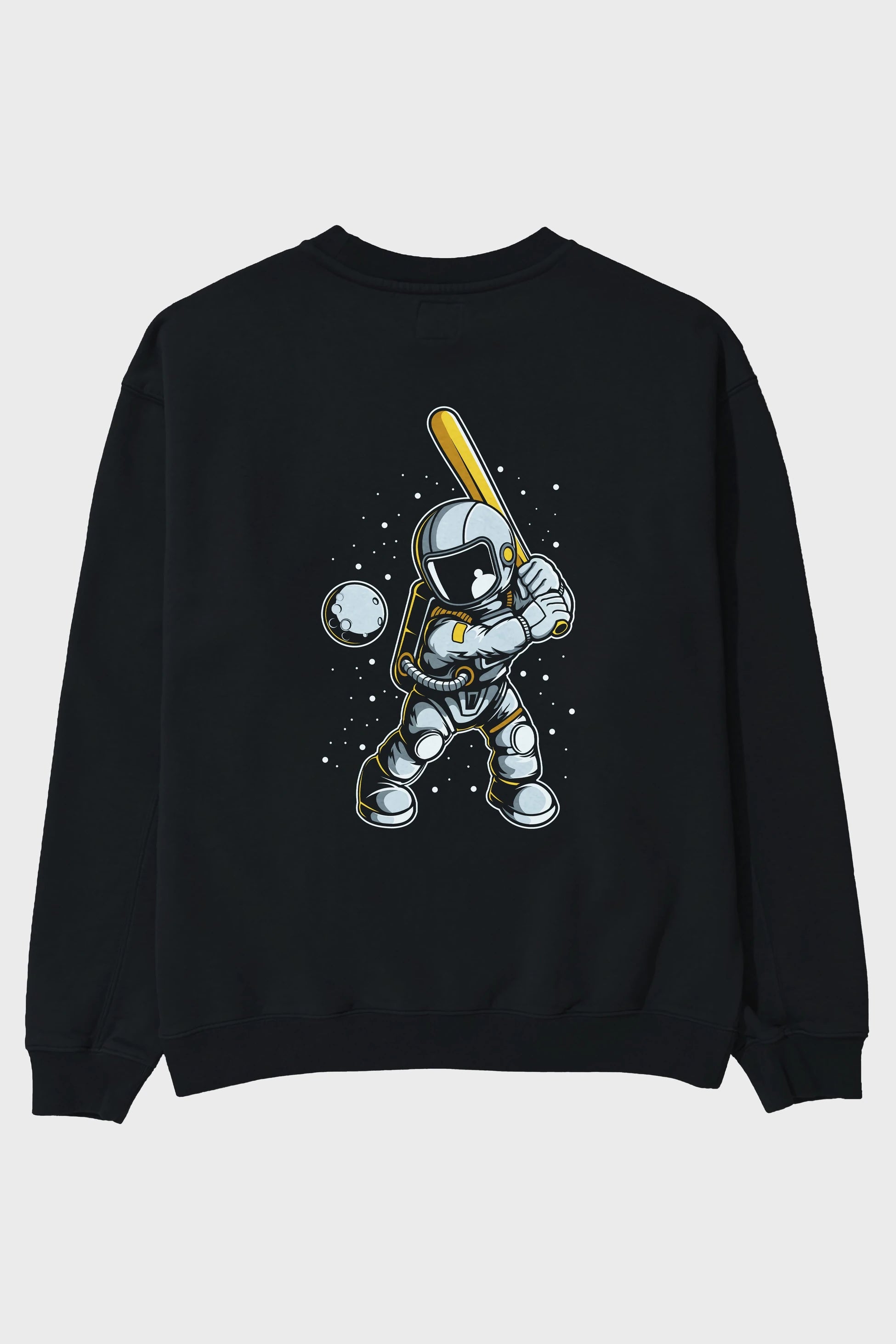 Astronaut Baseball Arka Baskılı Oversize Sweatshirt Erkek Kadın Unisex