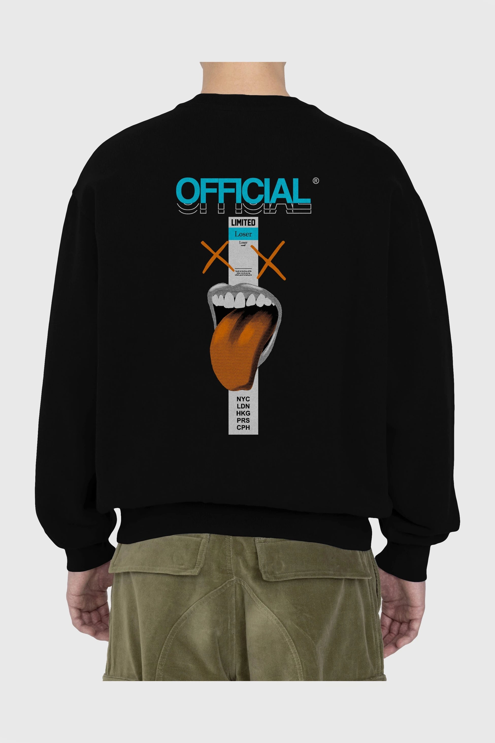 Official Loser Arka Baskılı Oversize Sweatshirt Erkek Kadın Unisex