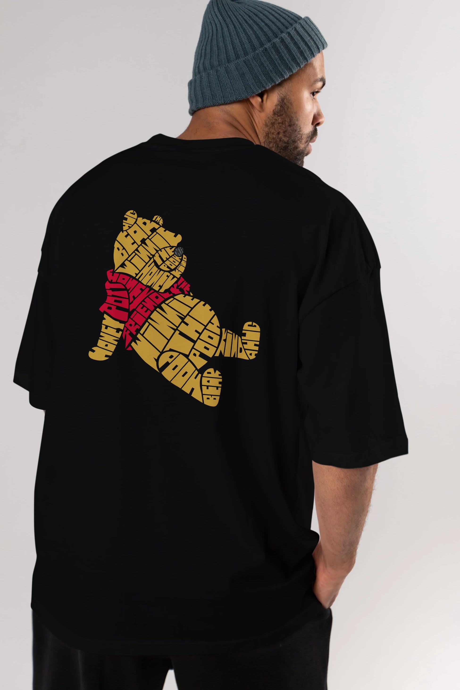 Winnie The Pooh Arka Baskılı Oversize t-shirt %100 pamuk Erkek Kadın Unisex
