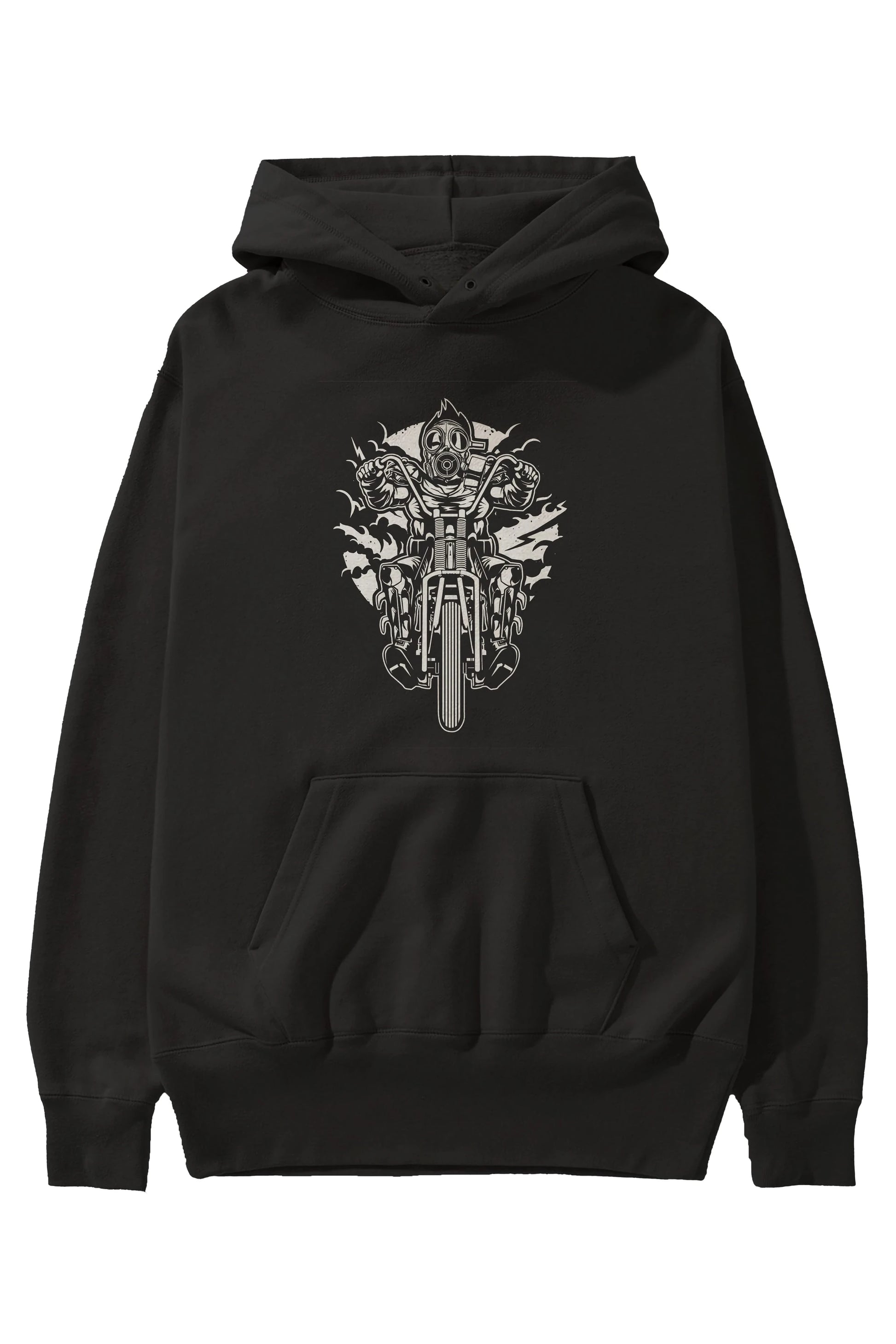 Gasmask Chopper Ön Baskılı Hoodie Oversize Kapüşonlu Sweatshirt Erkek Kadın Unisex