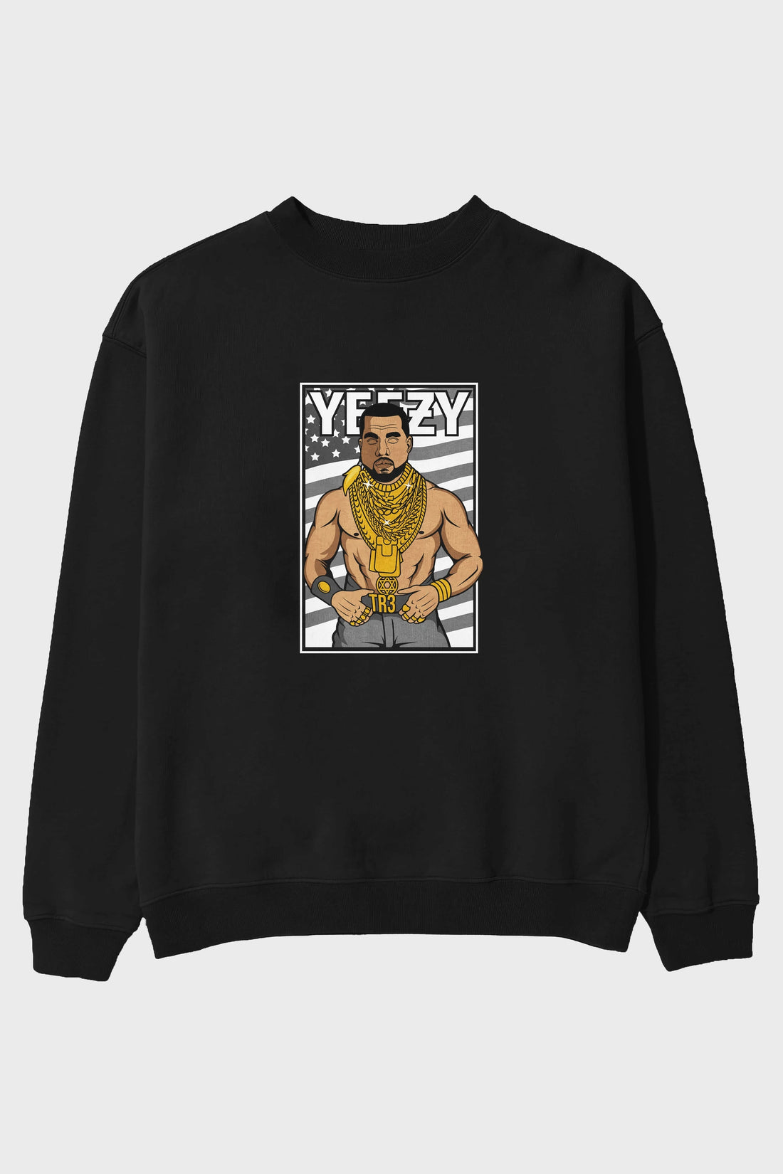 Mr.T Ön Baskılı Oversize Sweatshirt Erkek Kadın Unisex