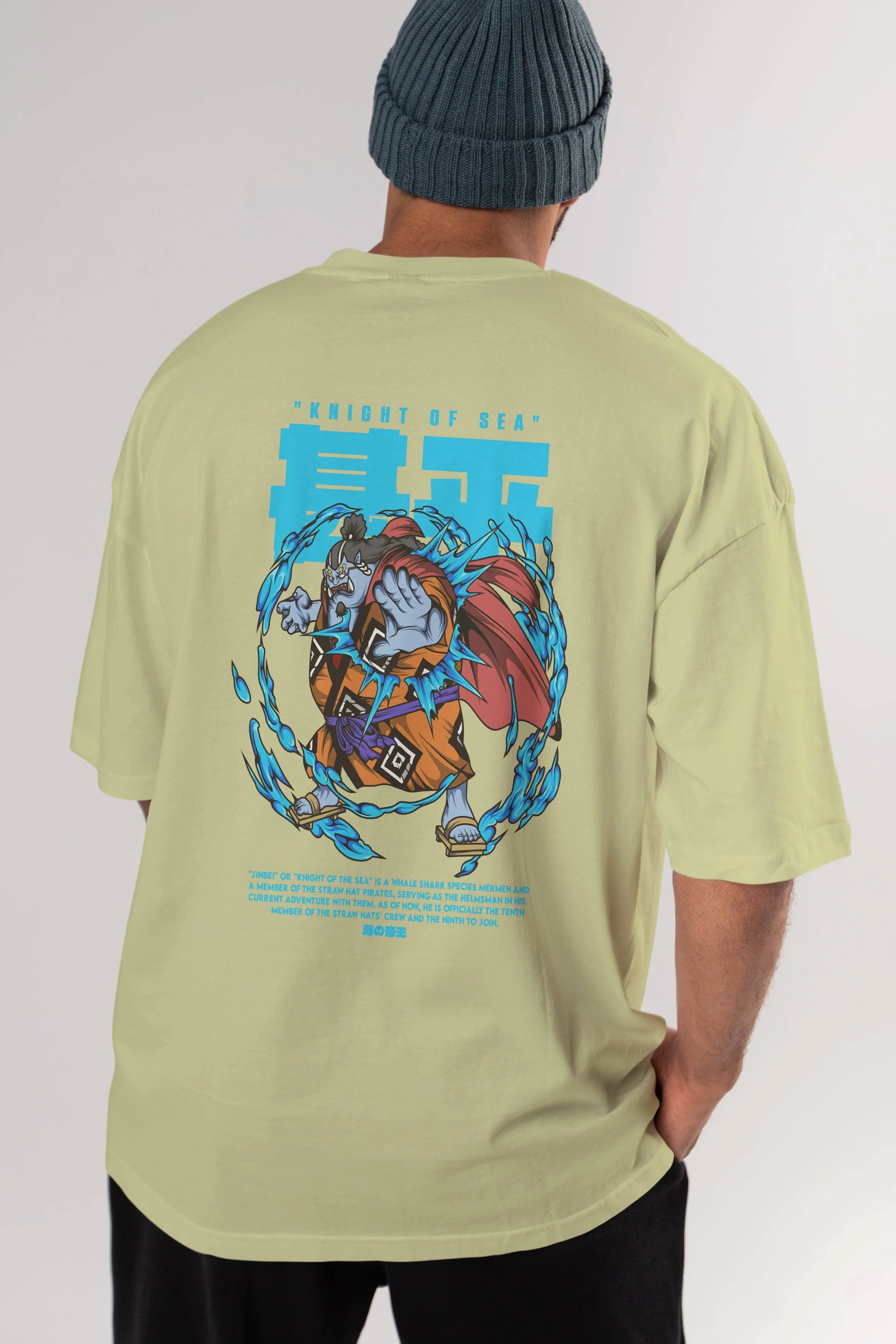 Jinbei Anime Arka Baskılı Oversize t-shirt Erkek Kadın Unisex