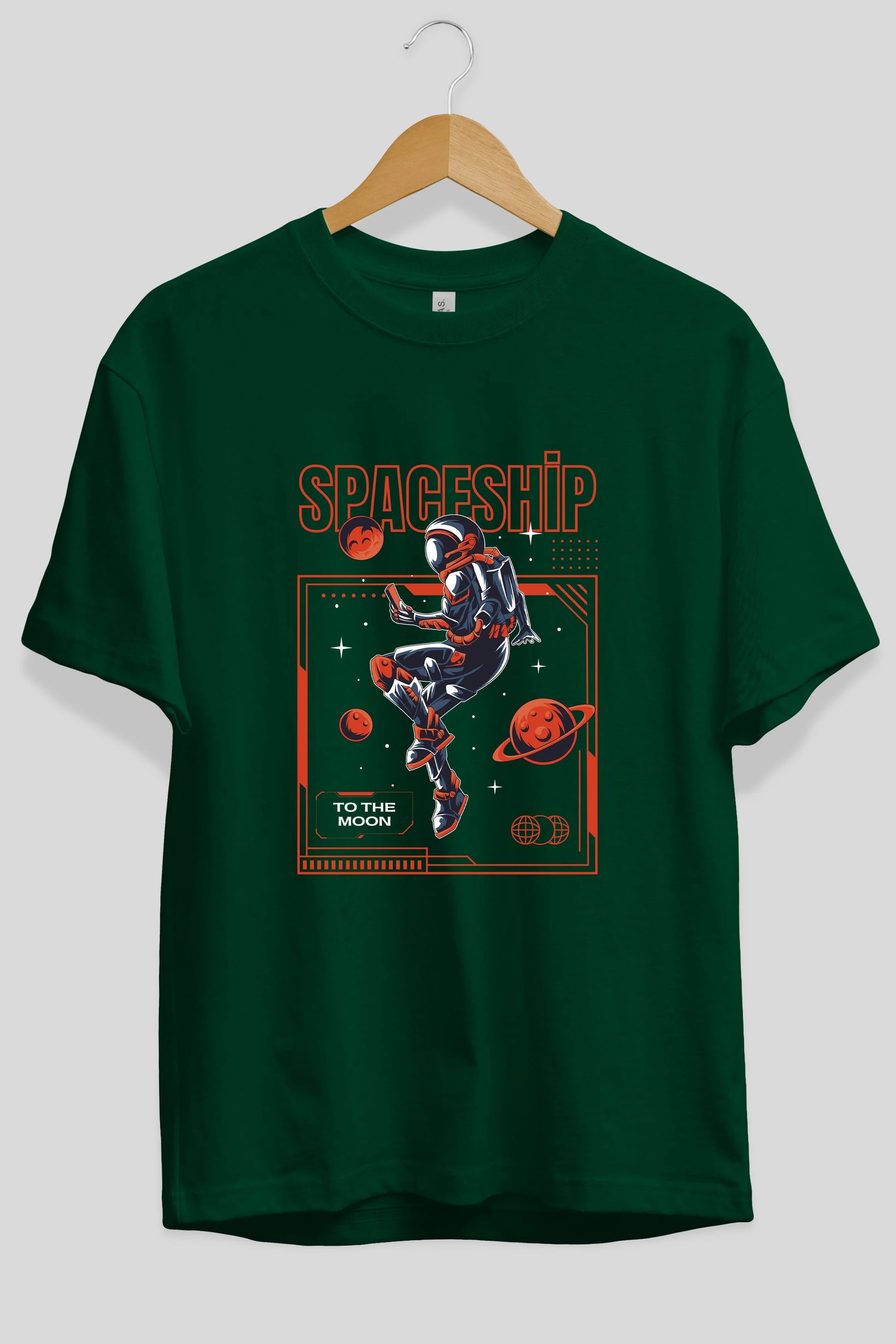 Spaceship Ön Baskılı Oversize t-shirt Erkek Kadın Unisex