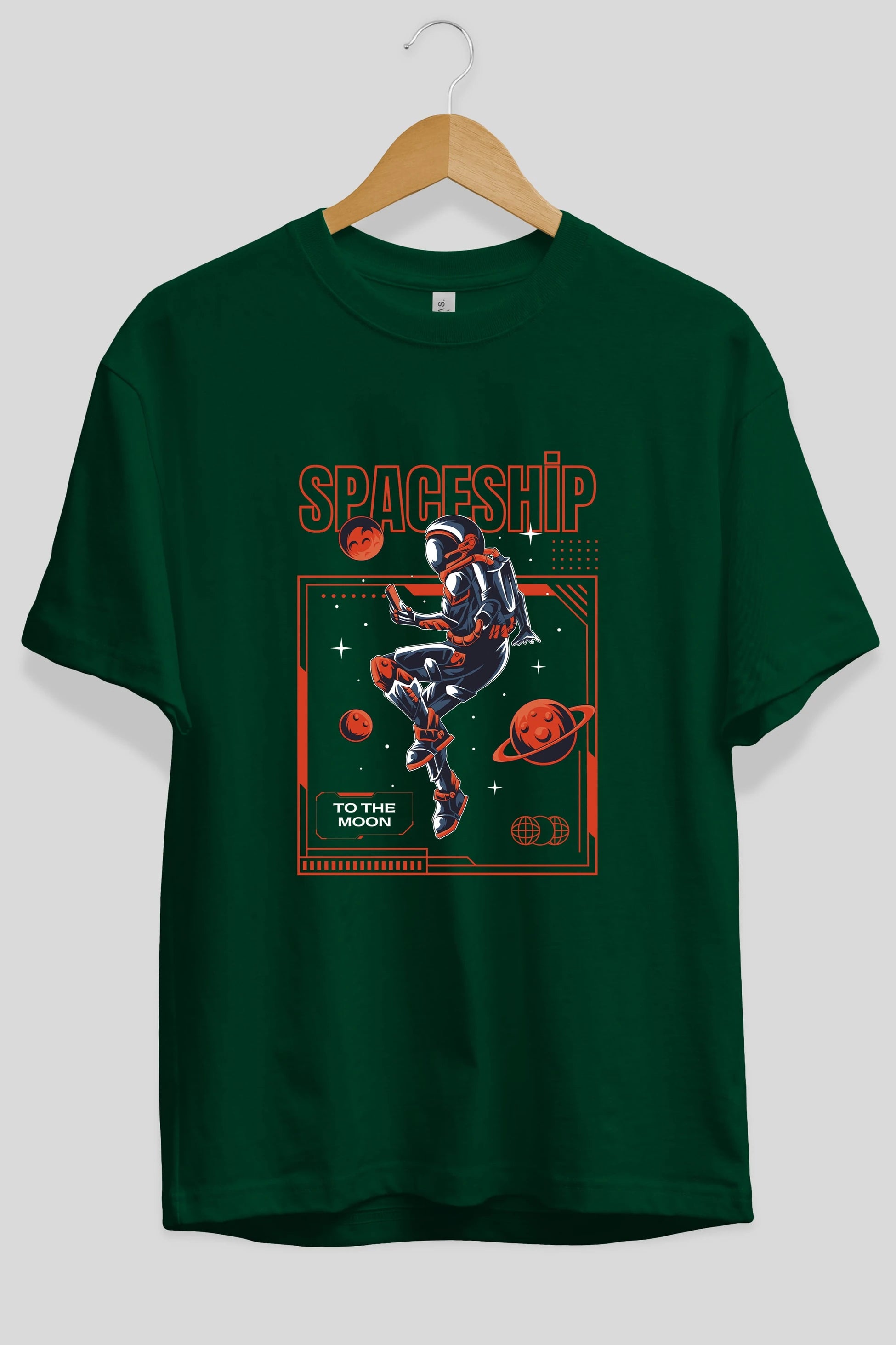 Spaceship Ön Baskılı Oversize t-shirt Erkek Kadın Unisex