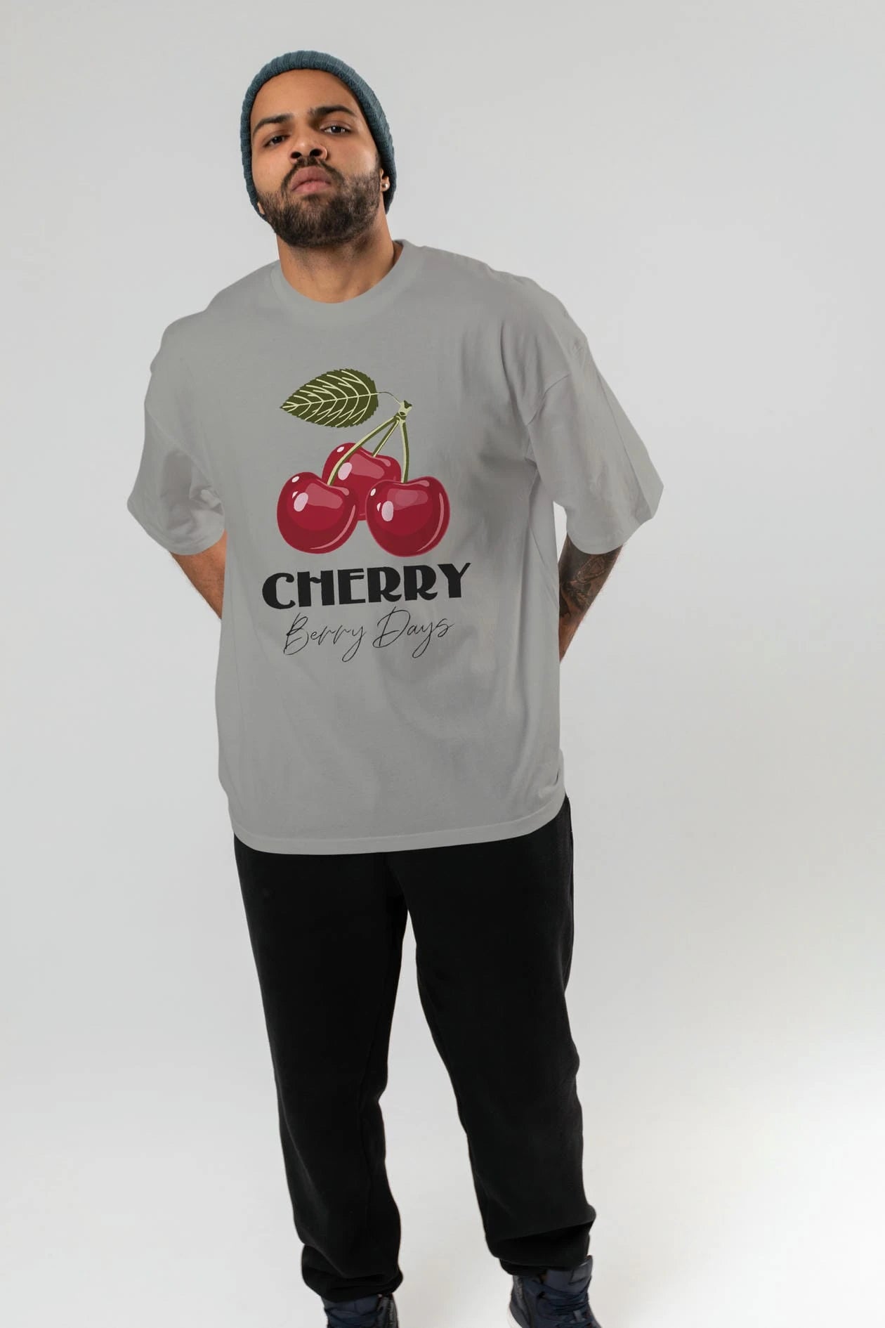 Cherry Cherries 12 Ön Baskılı Oversize t-shirt Erkek Kadın Pamuk Bisiklet Yaka tişort
