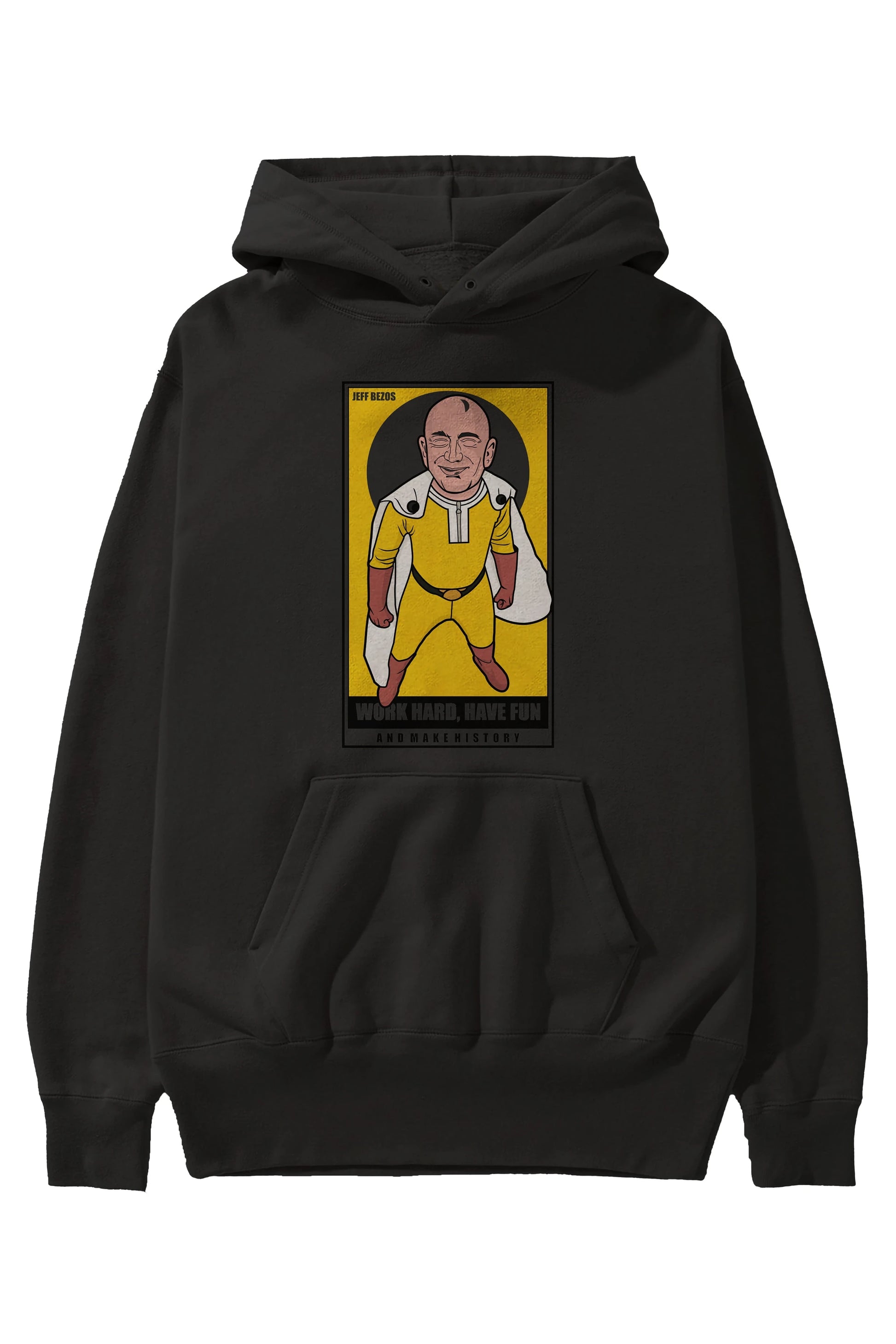 Jeff Bezos Saitama Ön Baskılı Hoodie Oversize Kapüşonlu Sweatshirt Erkek Kadın Unisex