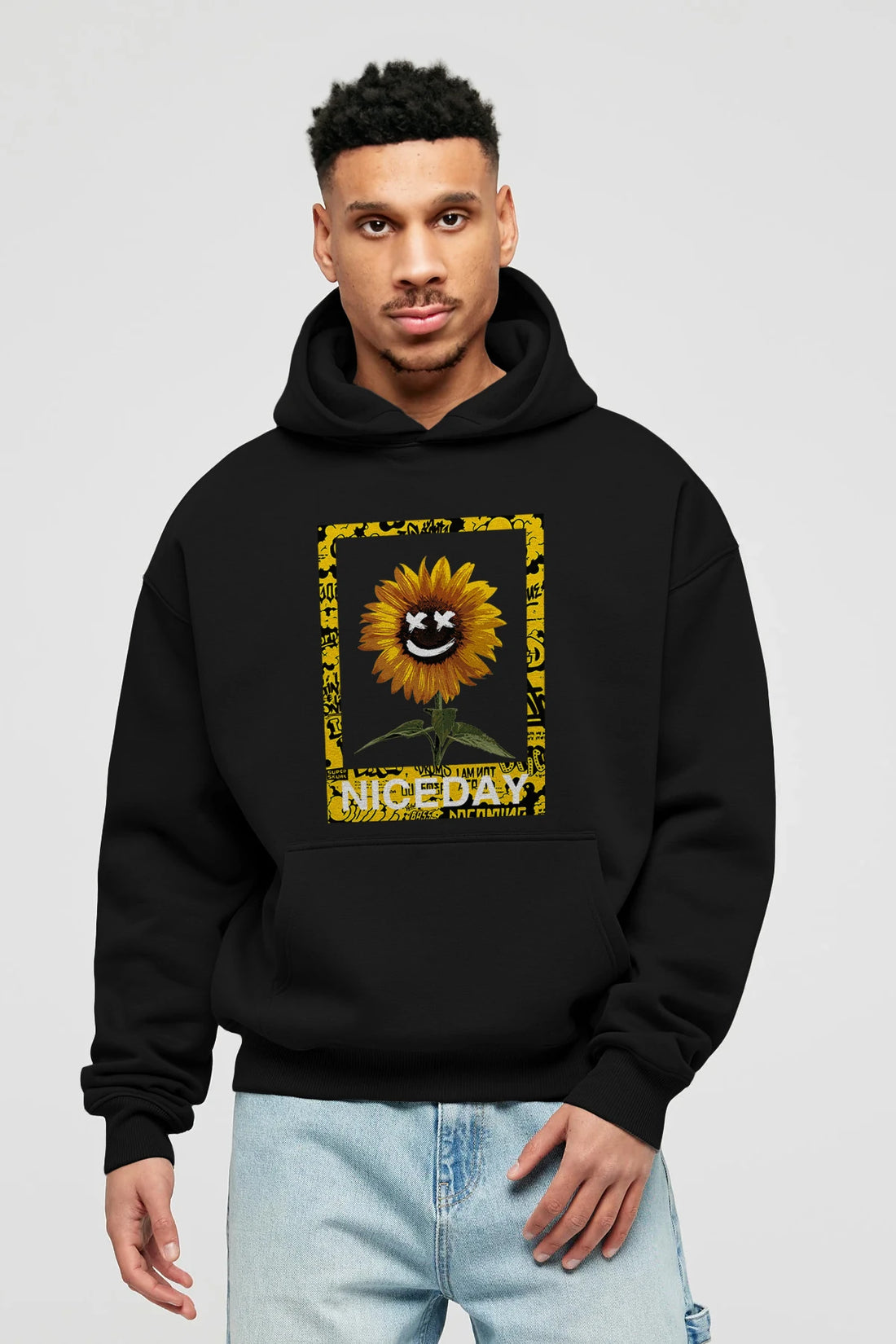 Niceday Streewear Ön Baskılı Hoodie Oversize Kapüşonlu Sweatshirt Erkek Kadın Unisex
