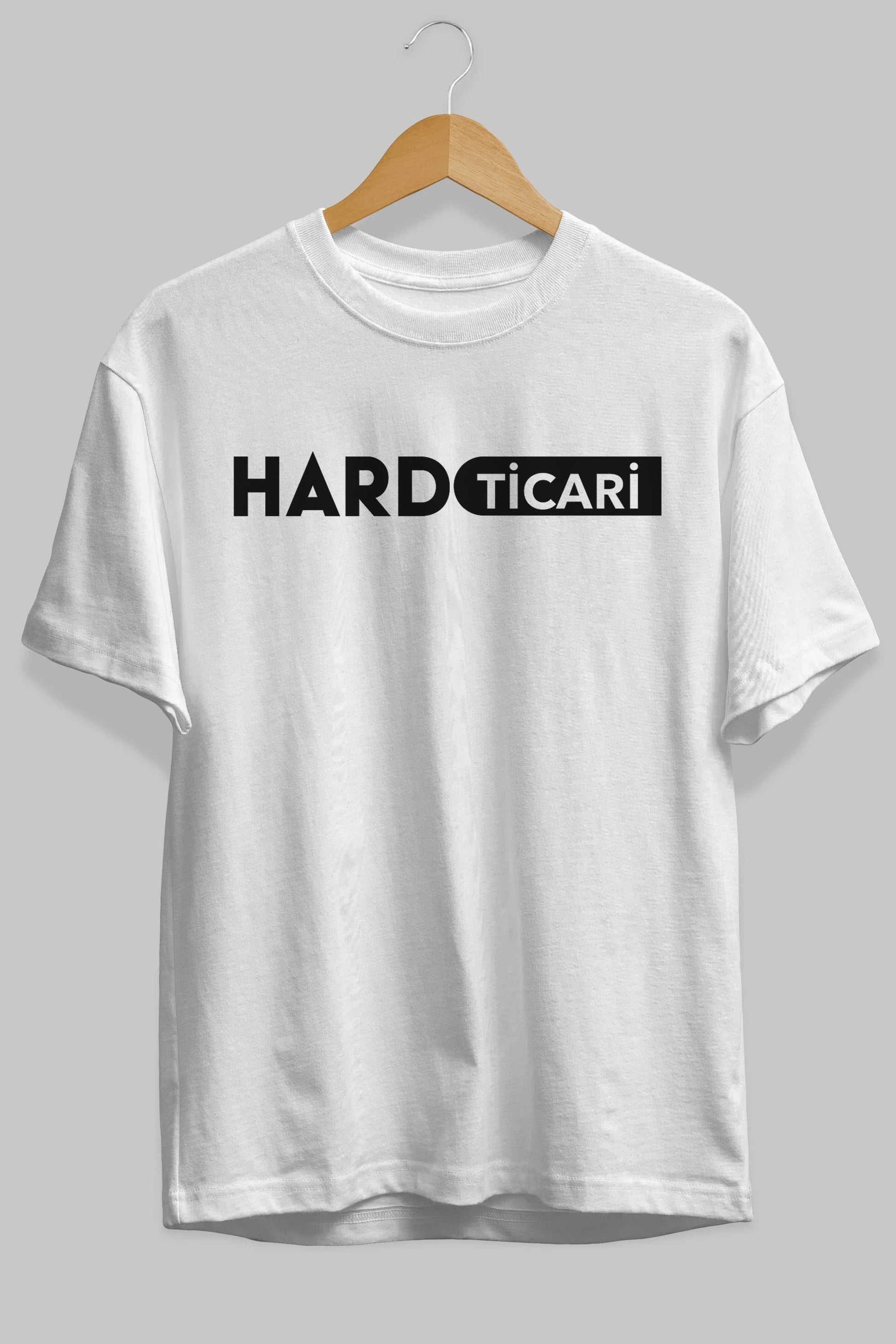 Hard Ticari Ön Baskılı Oversize t-shirt %100 pamuk Erkek Kadın Unisex