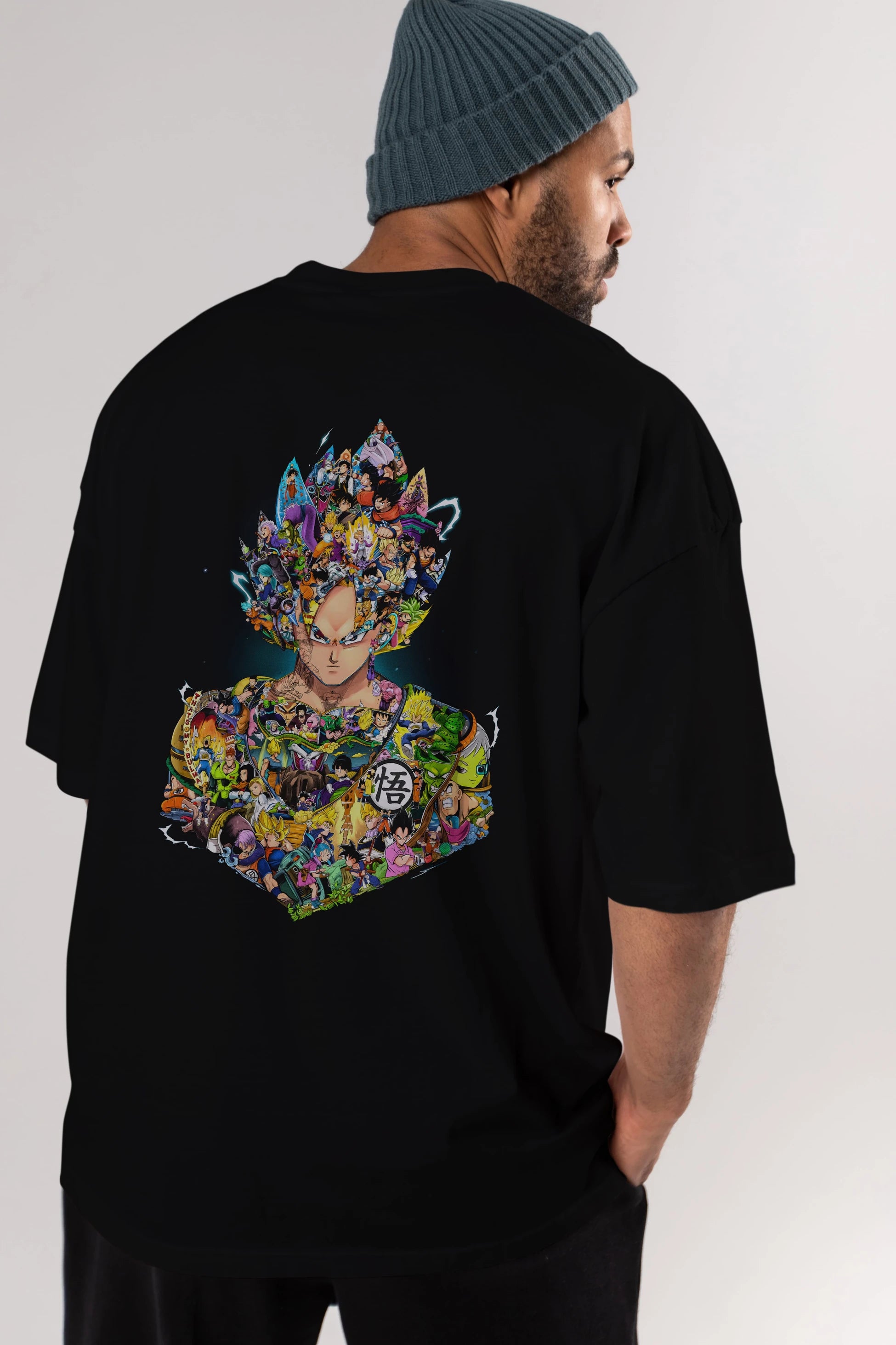 DRAGON BALL ART Anime Arka Baskılı Oversize t-shirt Erkek Kadın Unisex