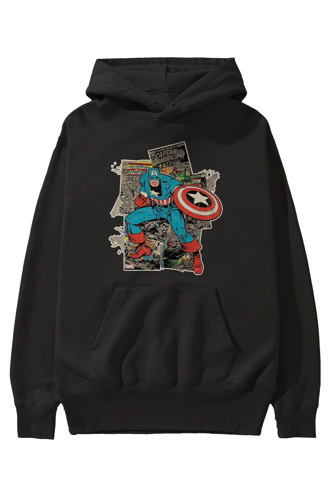 Captain America (2) Ön Baskılı Hoodie Oversize Kapüşonlu Sweatshirt Erkek Kadın Unisex