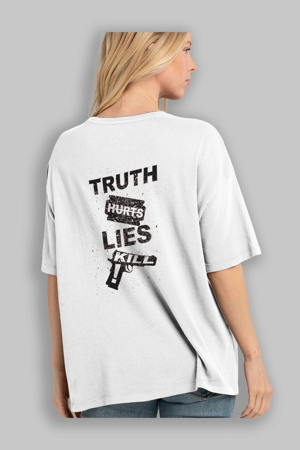 Truth Hurts Arka Baskılı Oversize t-shirt %100 pamuk Erkek Kadın Unisex