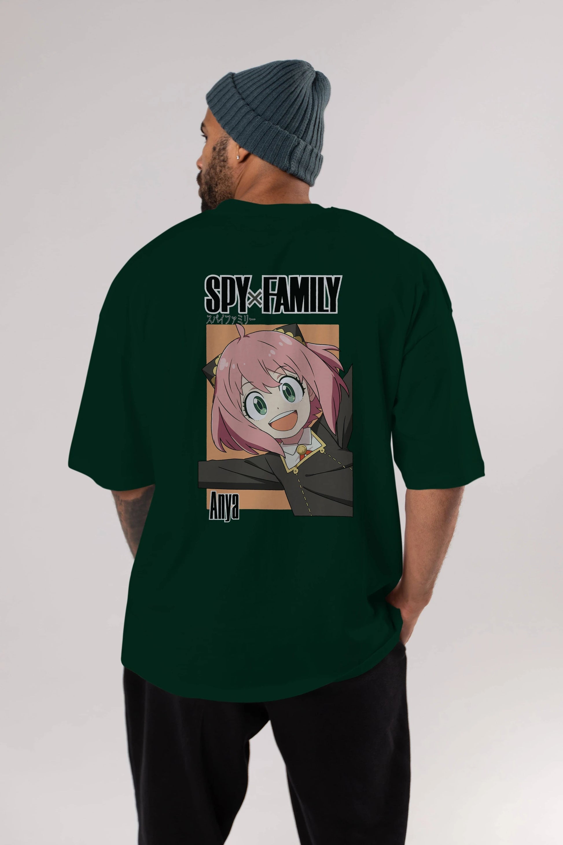 SPY X FAMILY Anya Anime Arka Baskılı Oversize t-shirt Erkek Kadın Unisex
