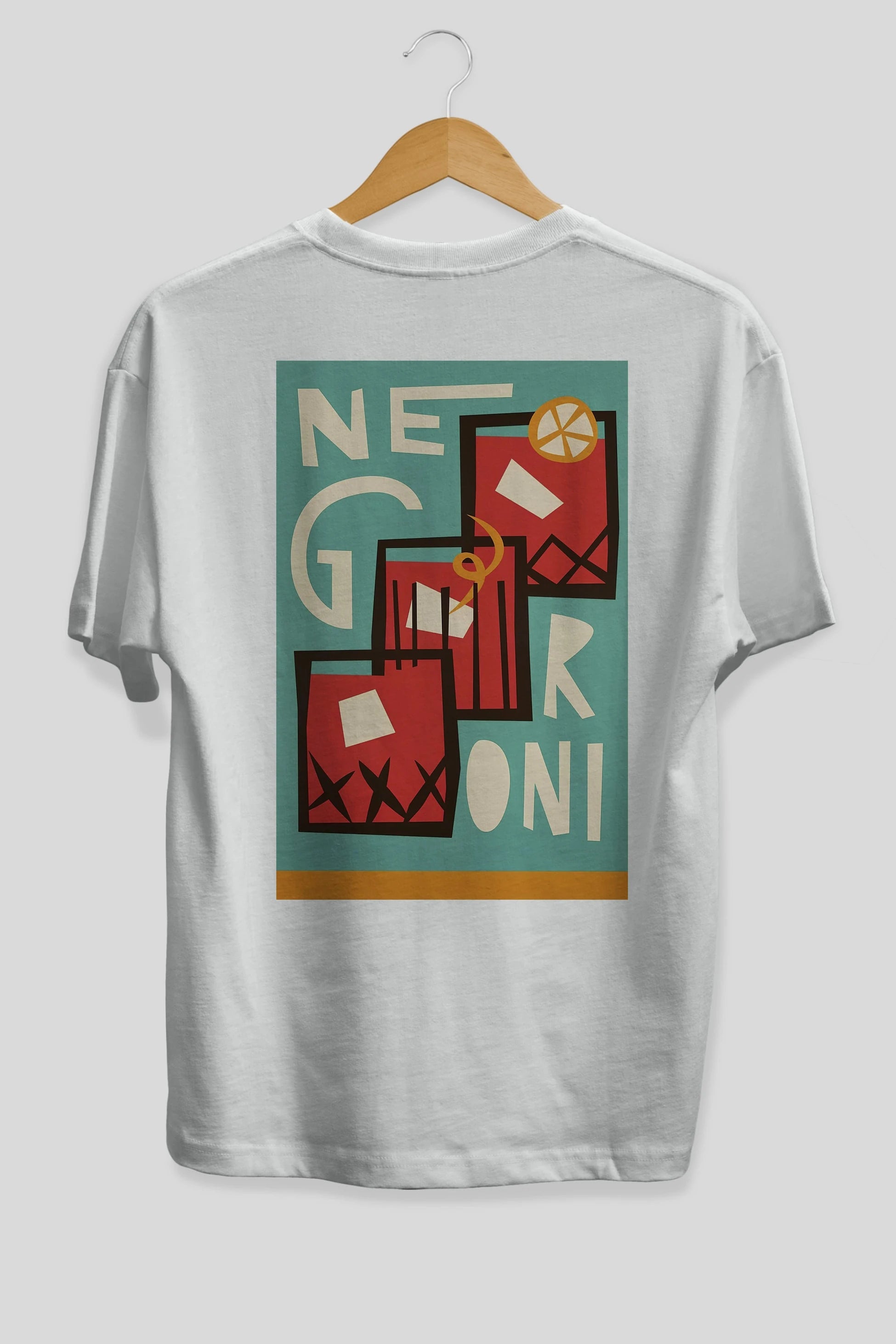 Negroni 3 Arka Baskılı Oversize t-shirt Erkek Kadın Unisex %100 Pamuk Bisiklet Yaka tişort