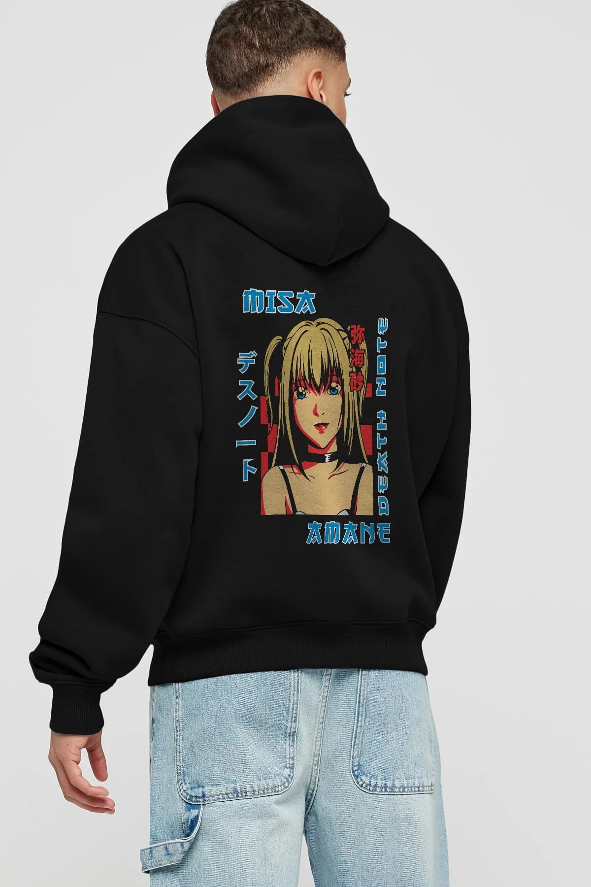 MISA-DEATH NOTE Anime Arka Baskılı Hoodie Oversize Kapüşonlu Sweatshirt Erkek Kadın Unisex